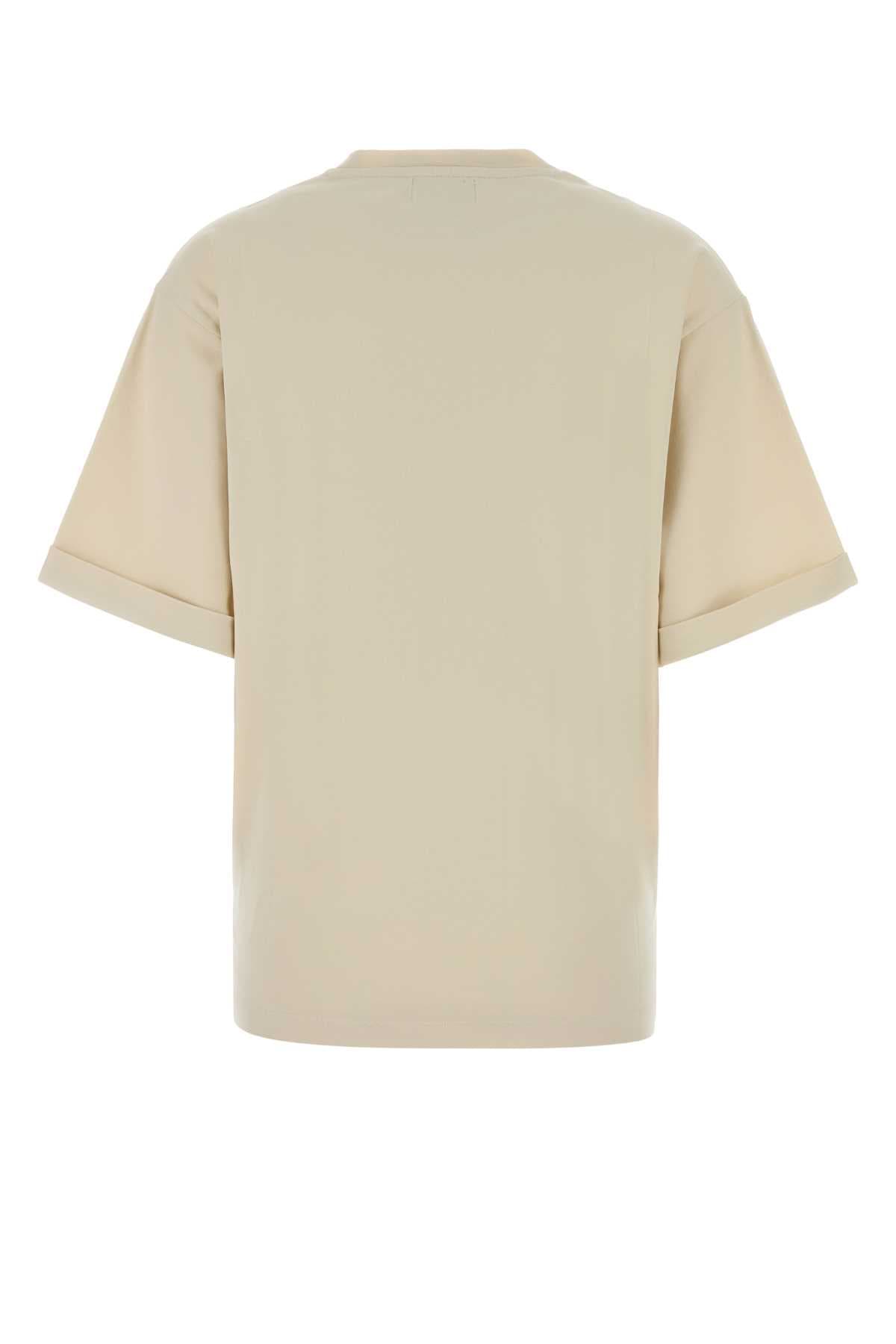 Cream cotton oversize t-shirt - мініатюра 2