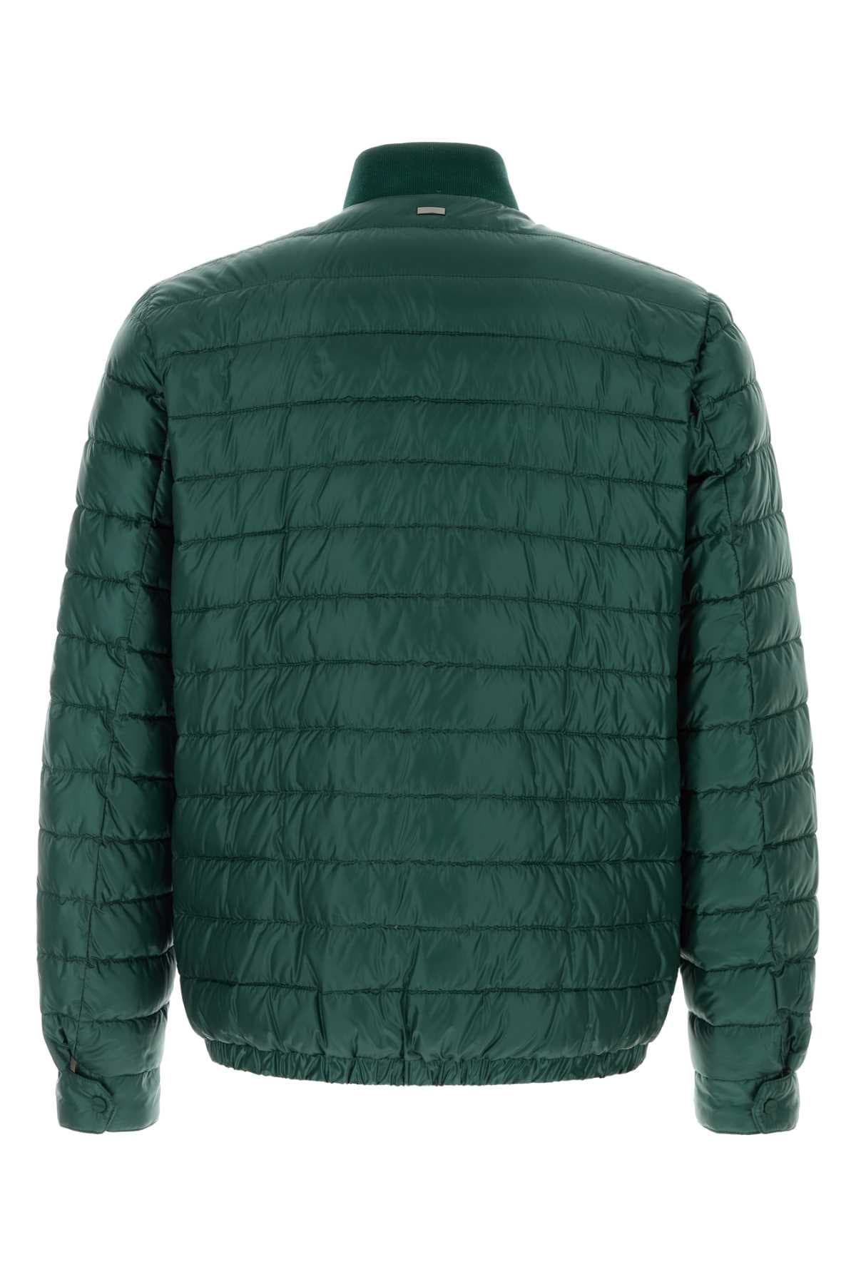 Bottle green nylon down jacket - мініатюра 2