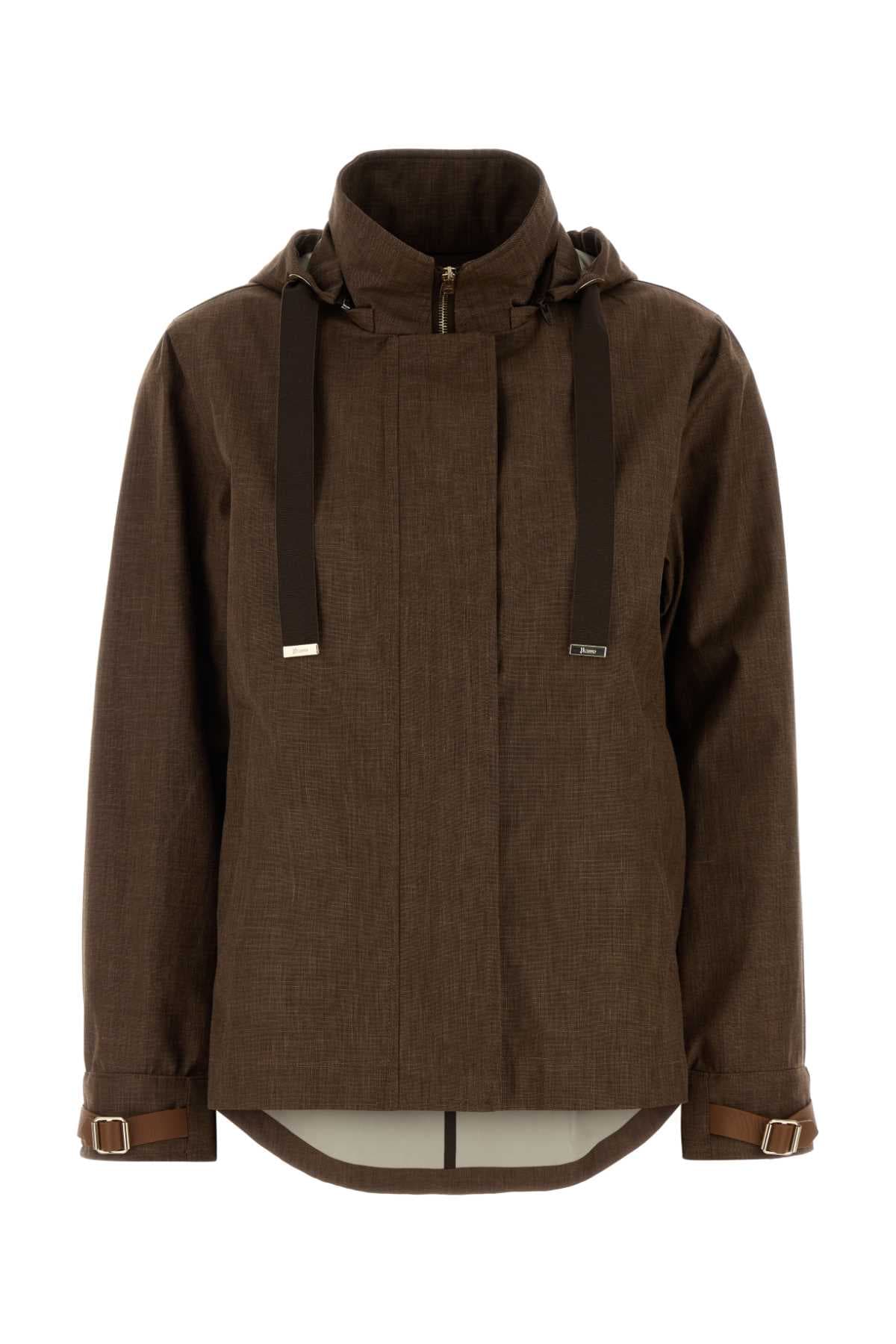 Brown linen blend jacket