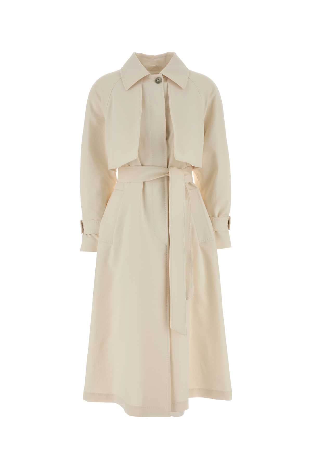 Ivory jersey trench coat