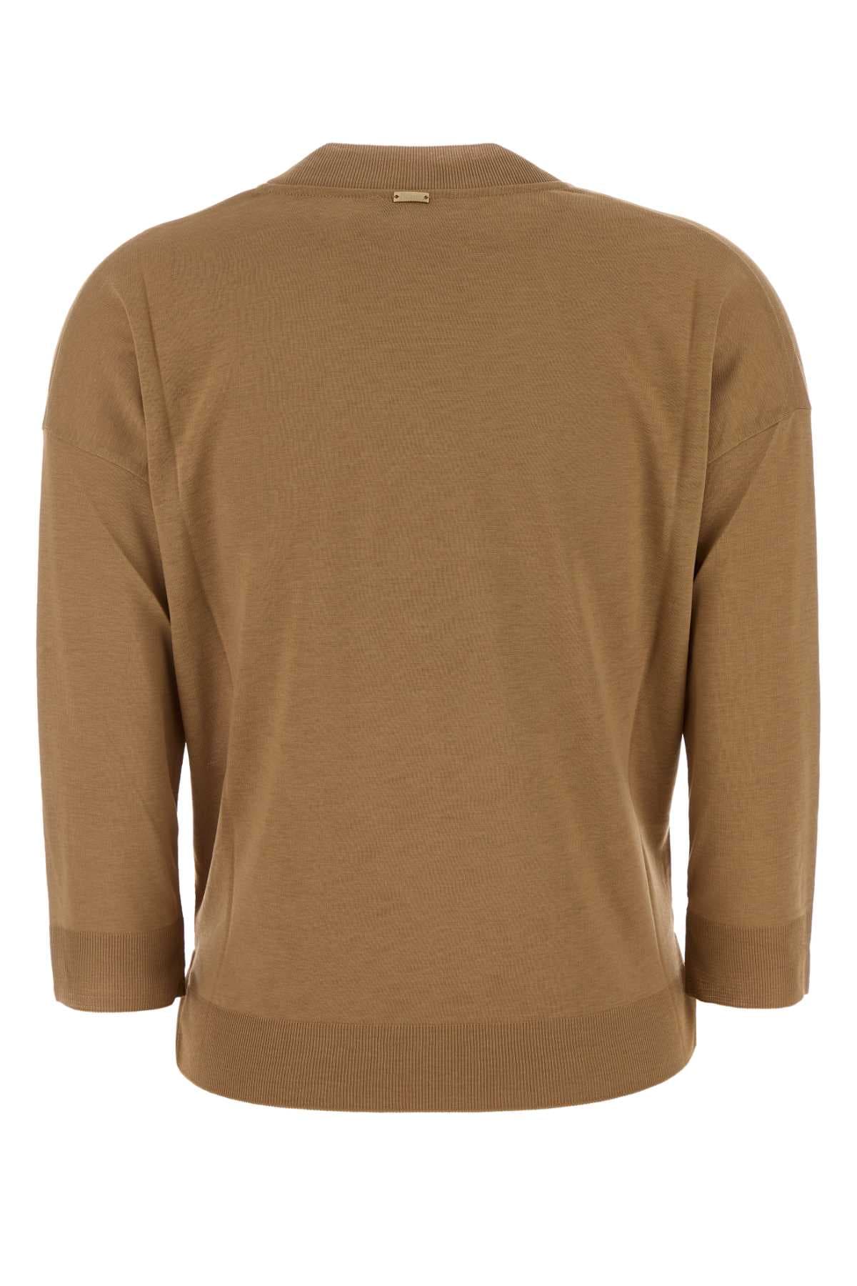 Camel lyocell blend t-shirt - мініатюра 2