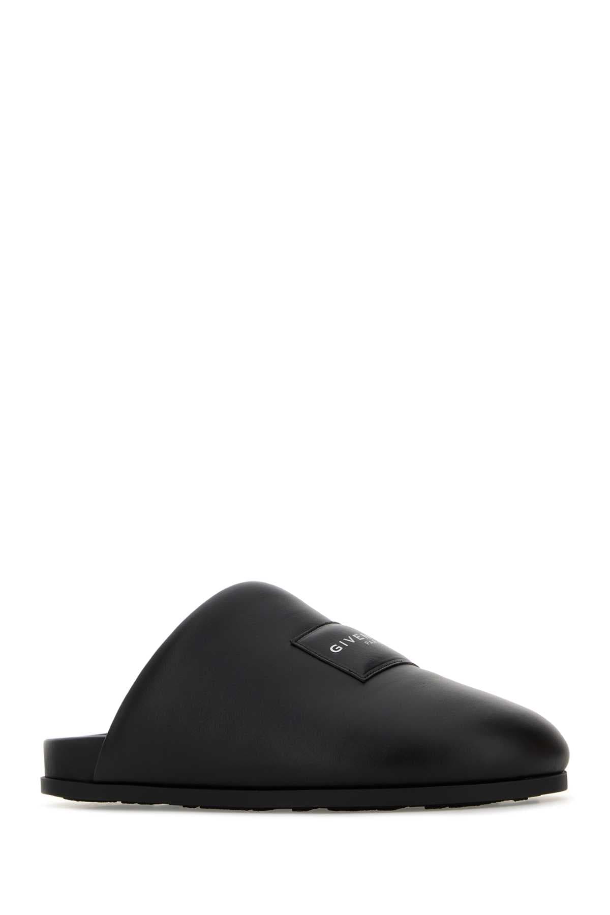 Black leather slippers - мініатюра 2