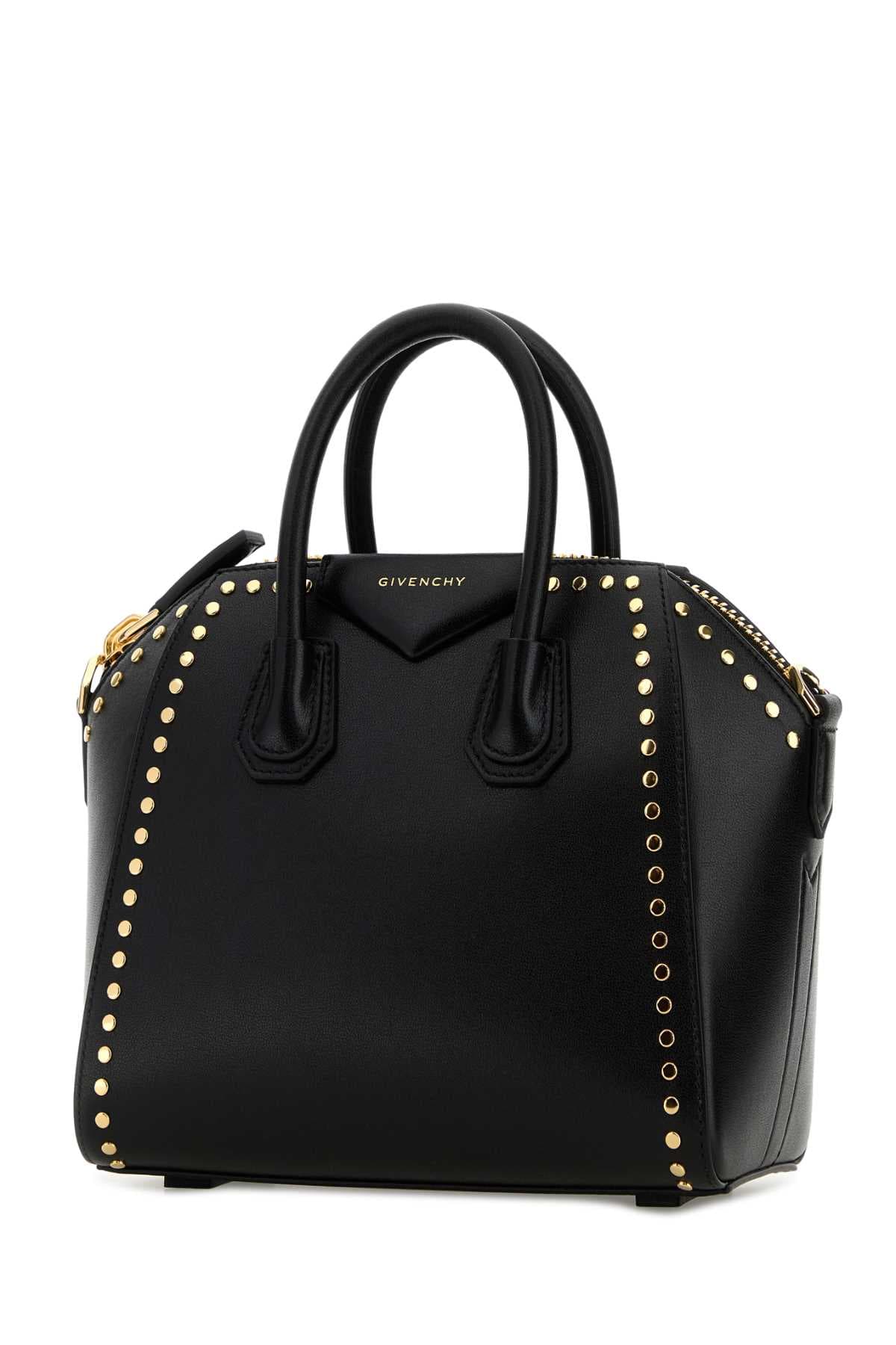 Black leather mini Antigona handbag - мініатюра 2