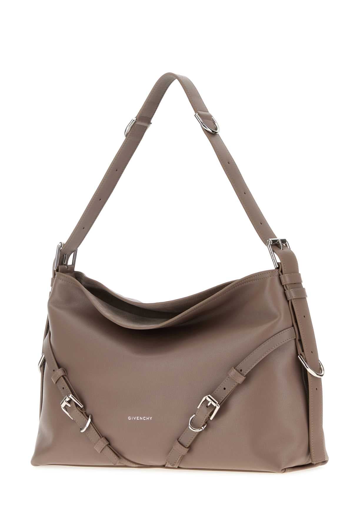 Dove grey leather medium Voyou shoulder bag - мініатюра 2