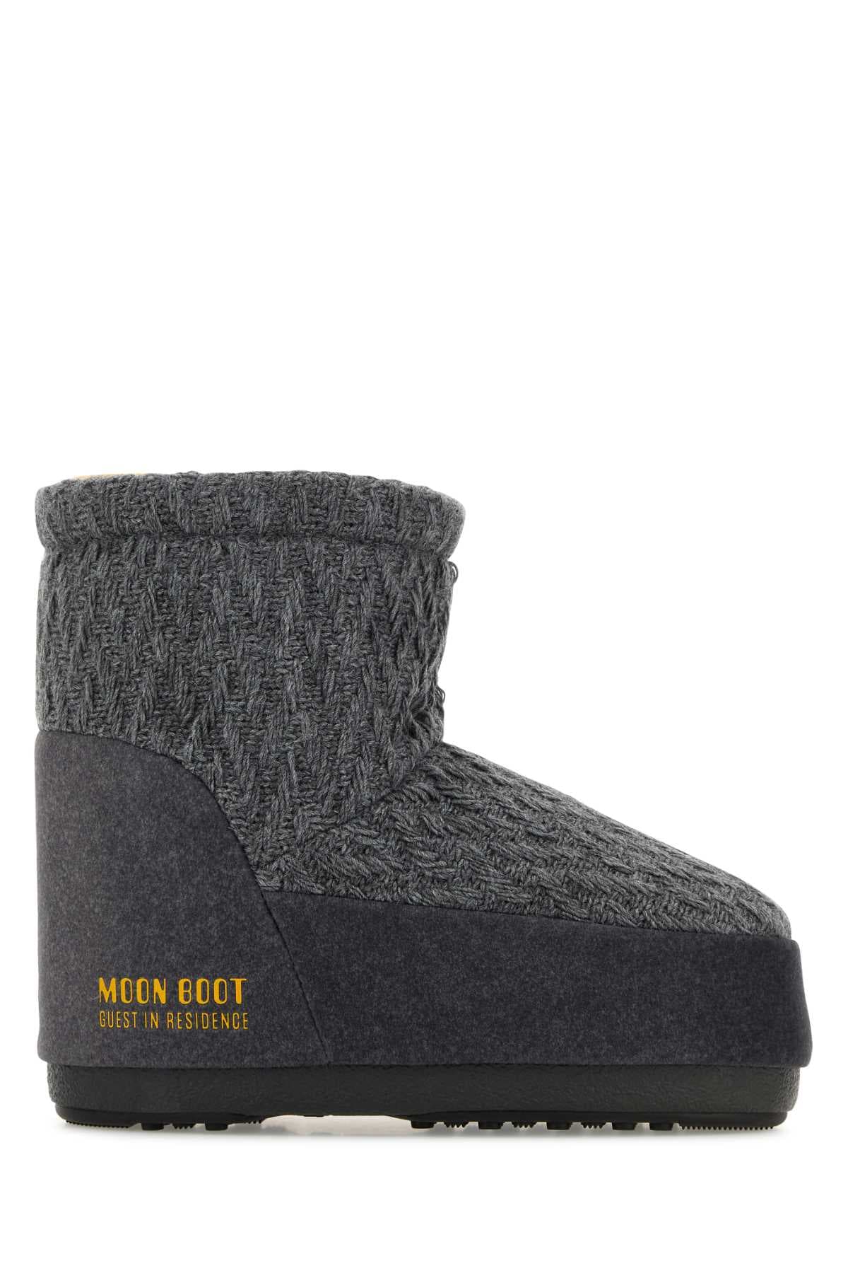 Dark grey fabric Moon Boot x Guest In Residence Icon Low ankle boots