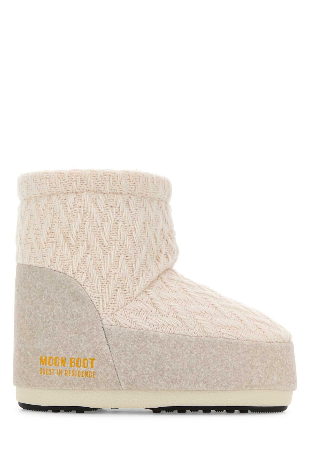 Ivory fabric Moon Boot x Guest In Residence Icon Low ankle boots
