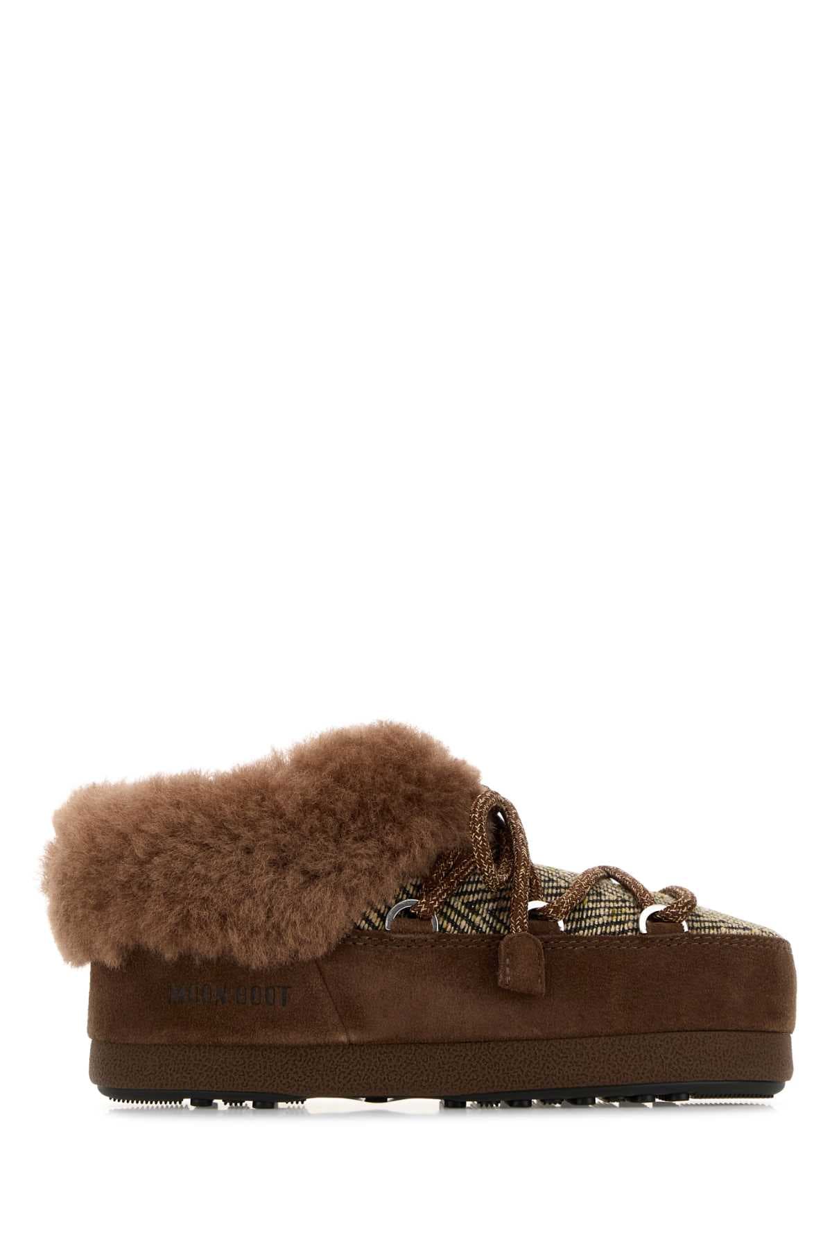 Brown fabric Moon Boot x Guest In Residence EVX ankle boots