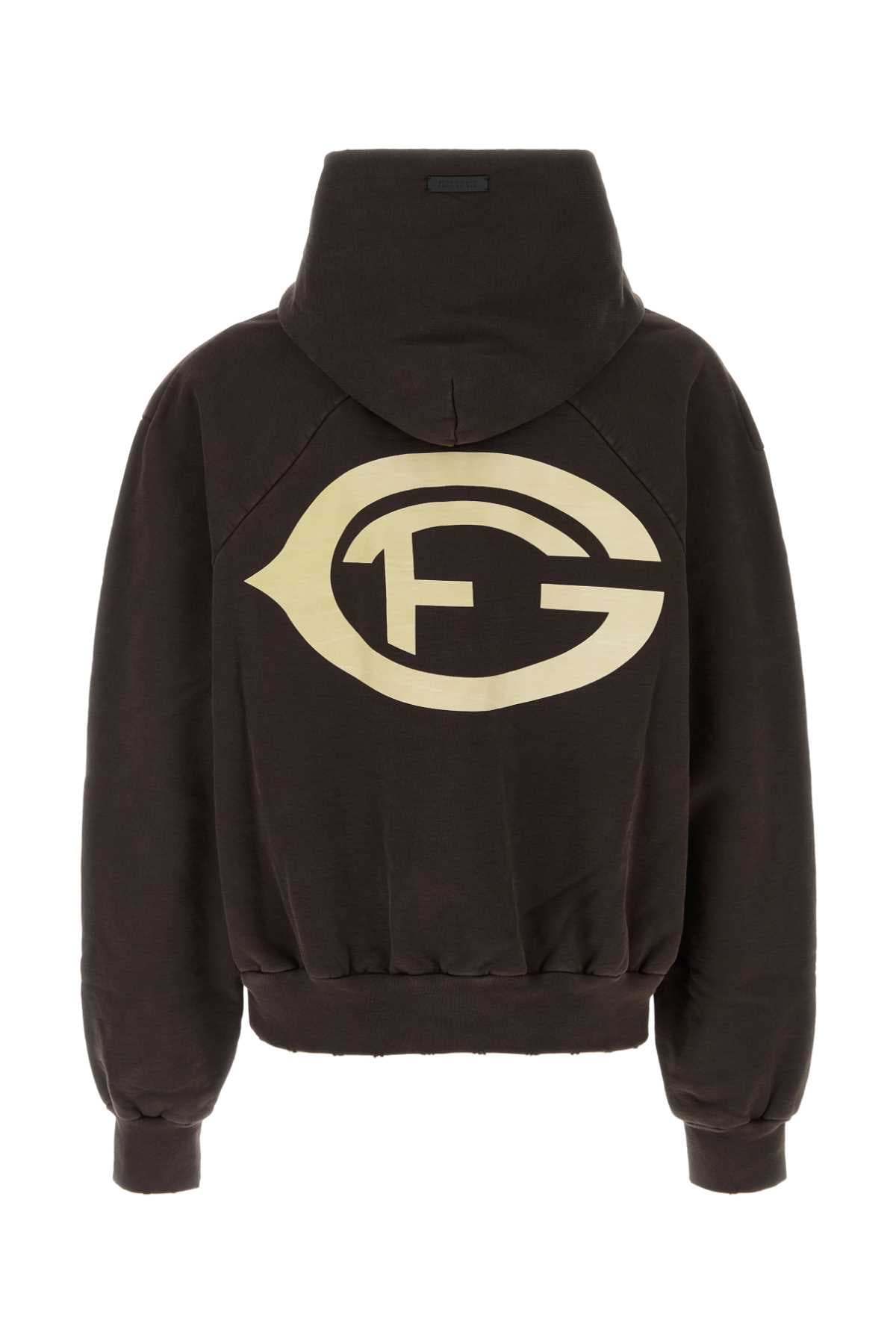 Brown cotton sweatshirt - мініатюра 2
