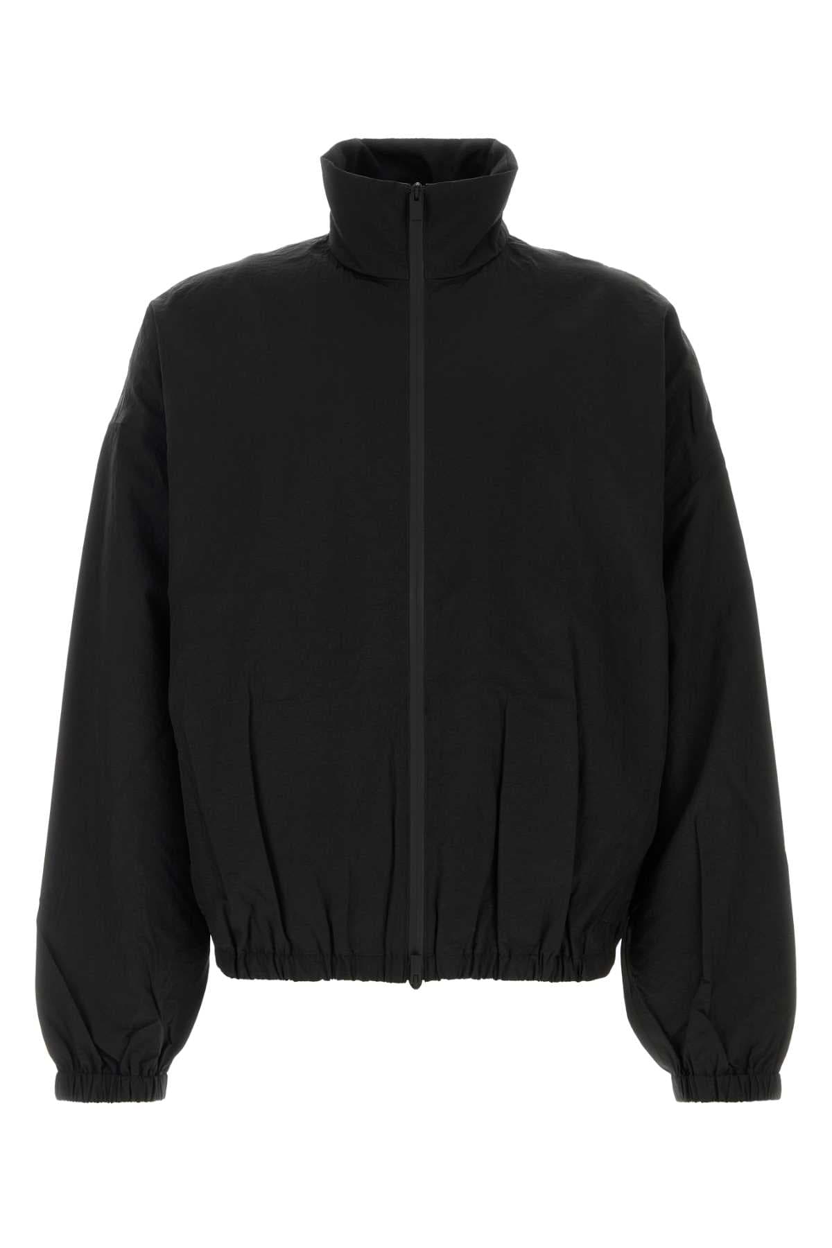 Black nylon bomber jacket