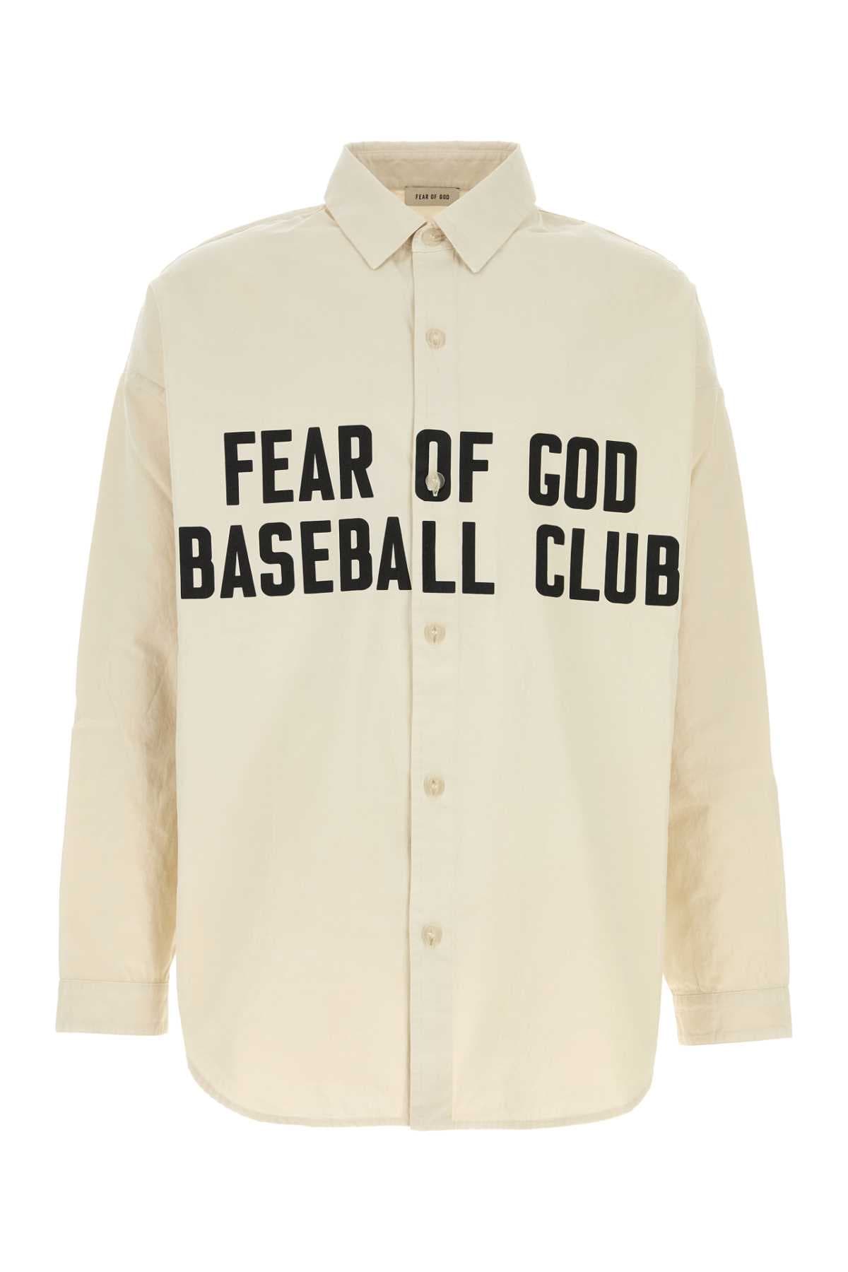 Sand poplin oversize shirt