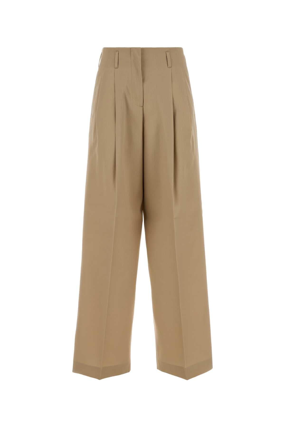 Beige wool wide-leg Flavia pant