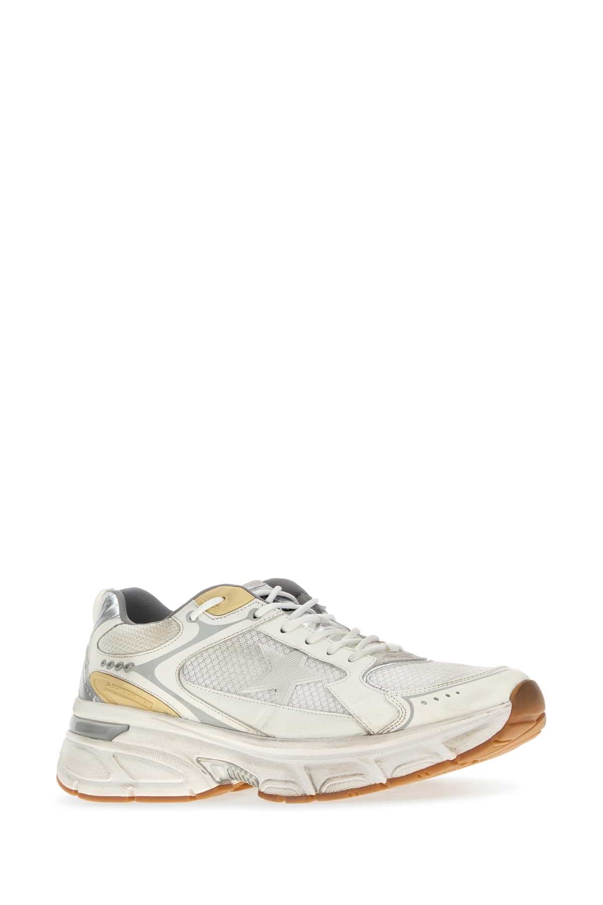 White mesh and leather Lightstar sneakers - мініатюра 2