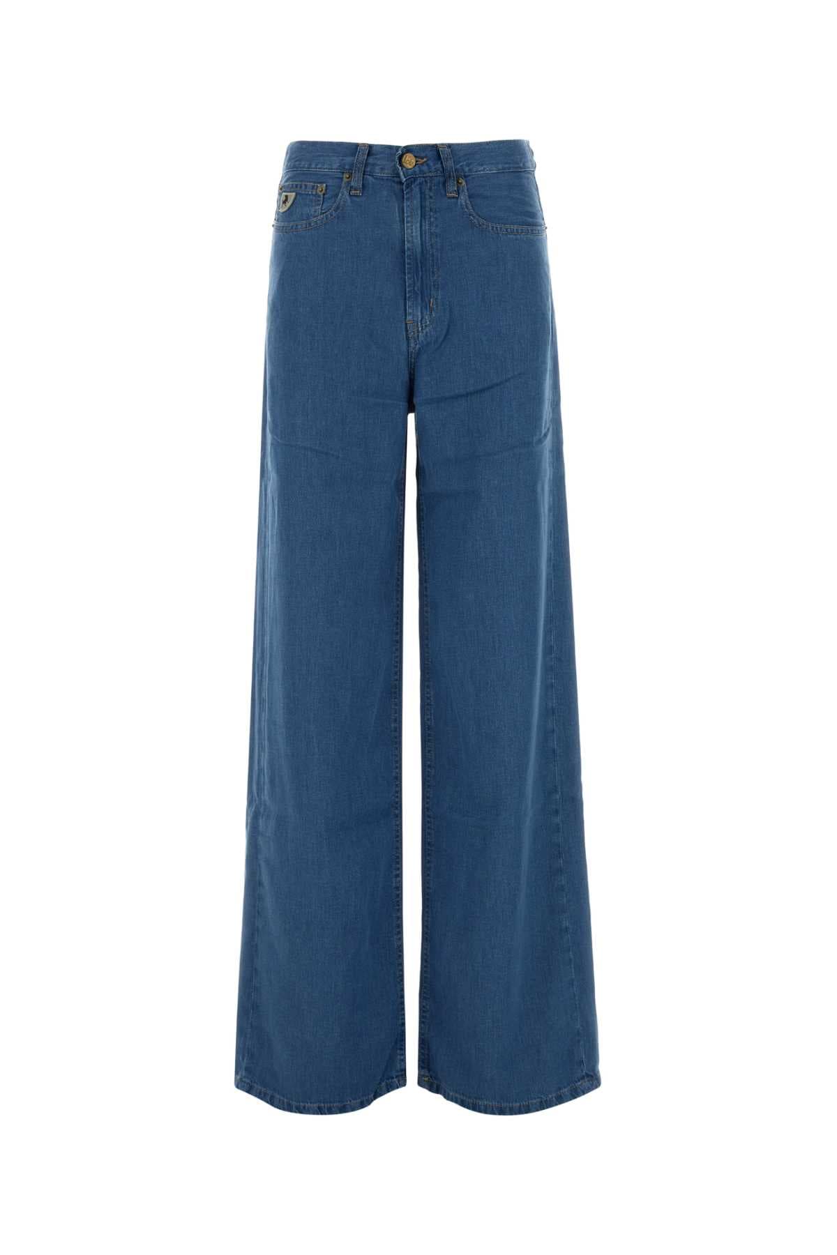 Denim wide-leg jeans