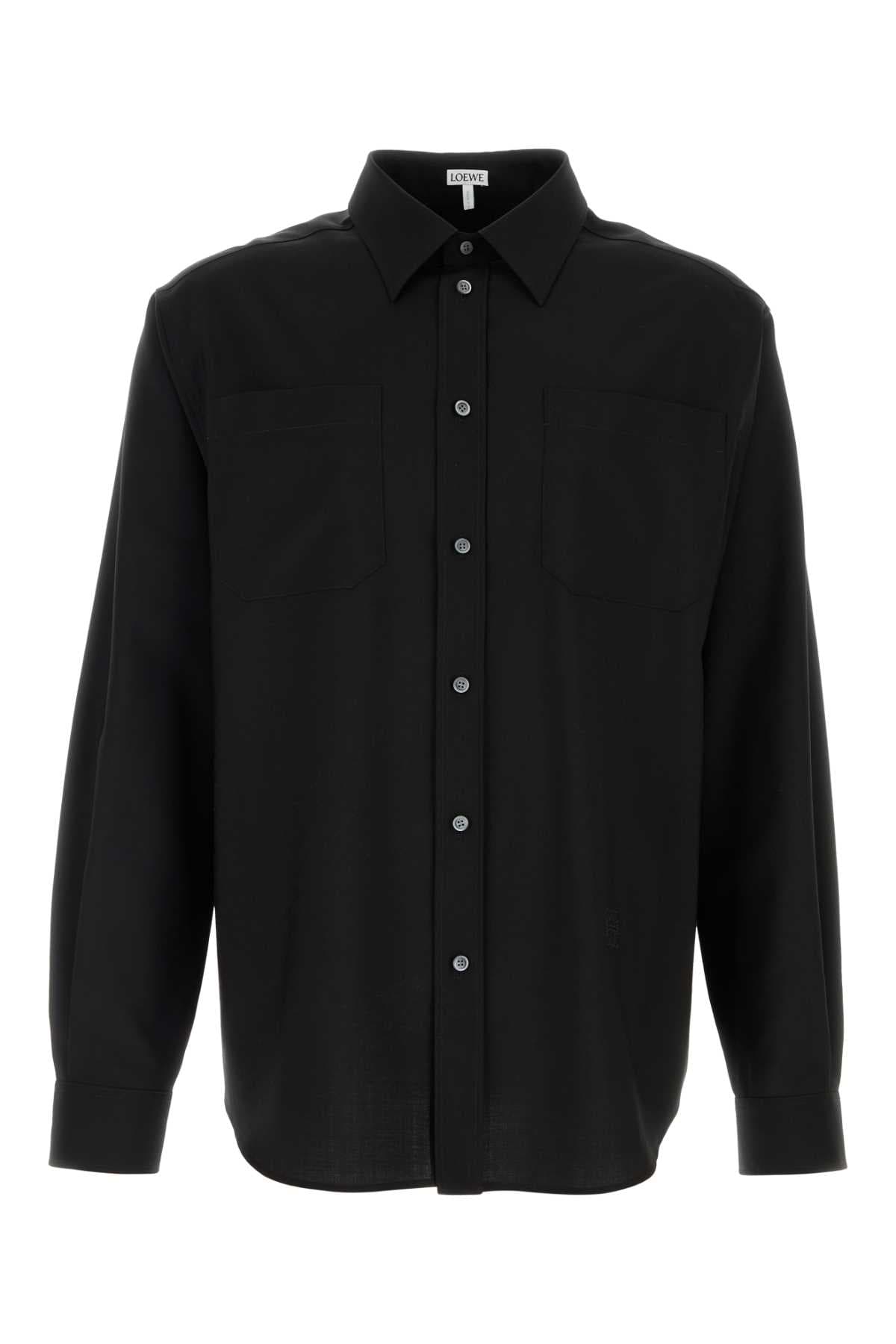 Back wool shirt