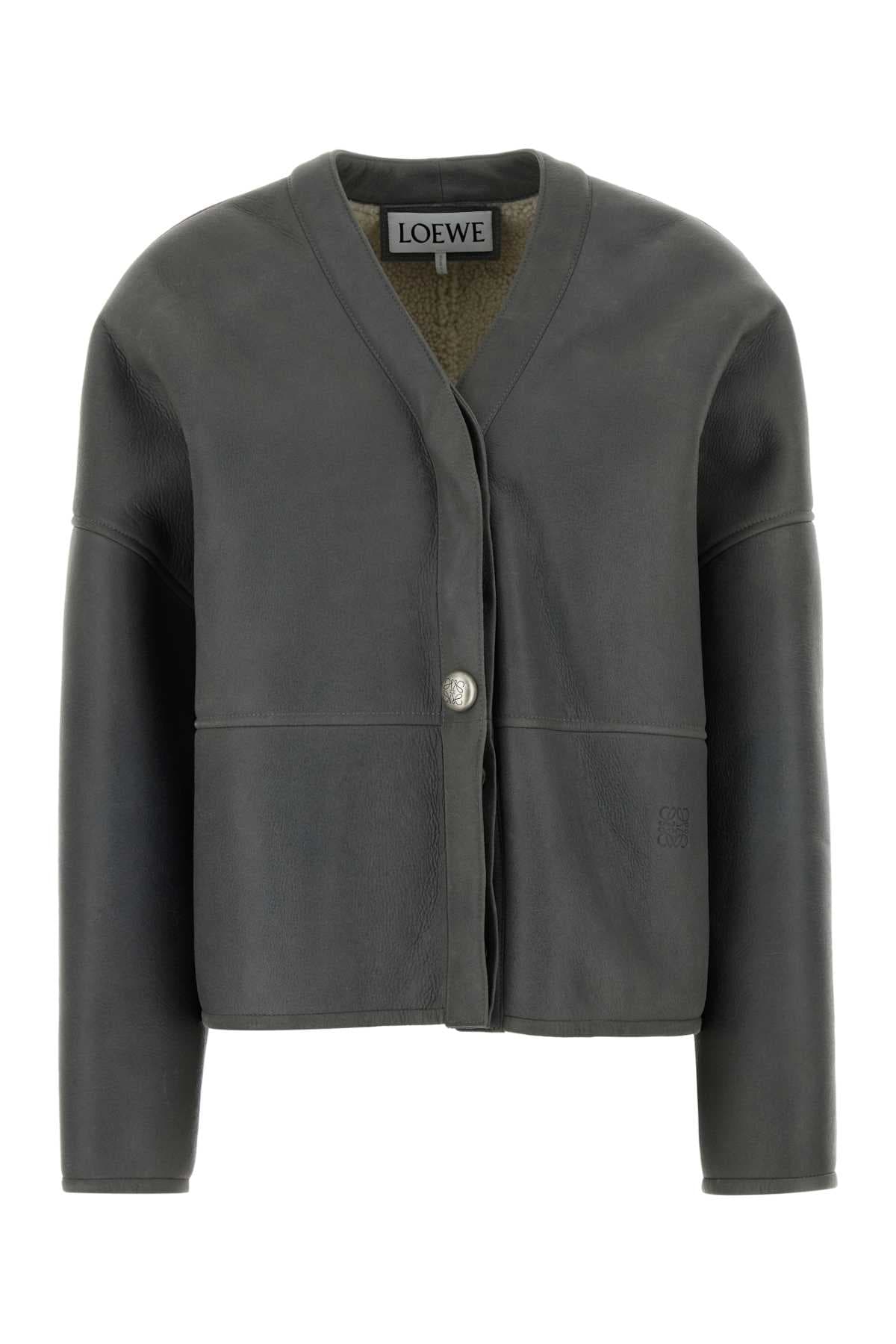 Dark grey shearling jacket