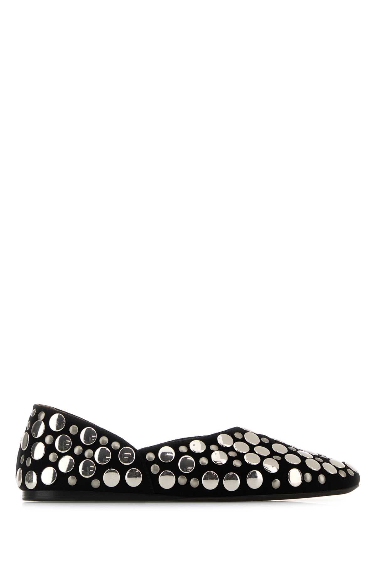 Embellished suede Jane ballerinas