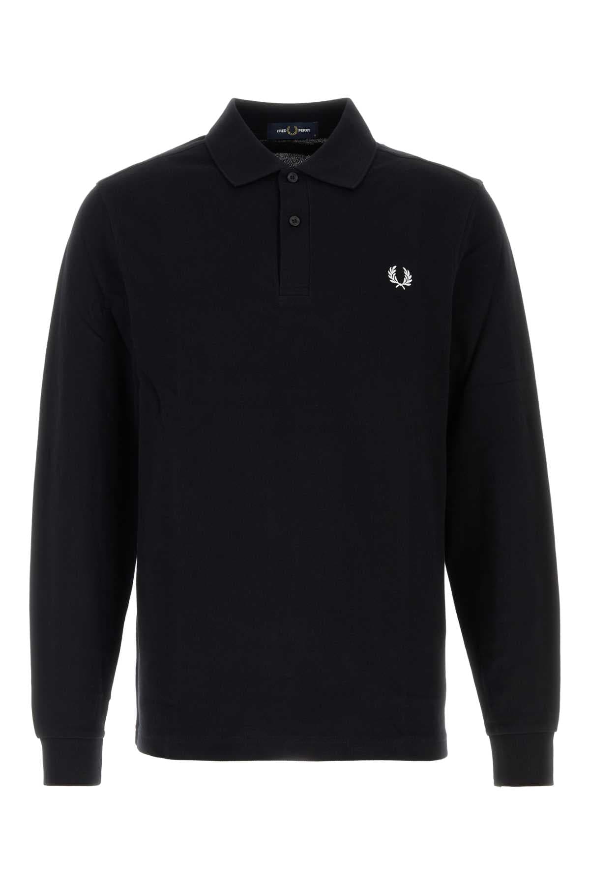 Black piquet polo shirt