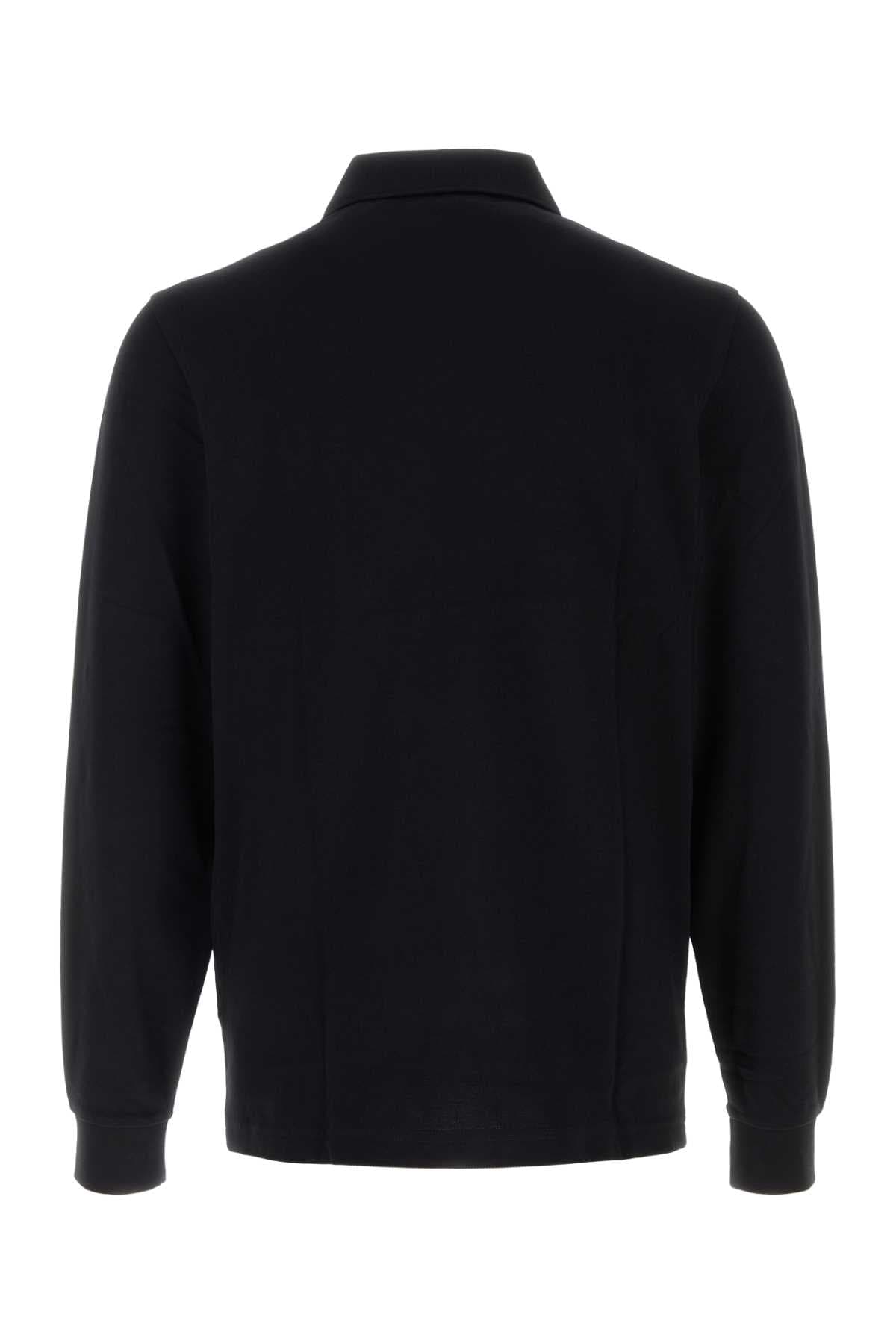 Black piquet polo shirt - мініатюра 2