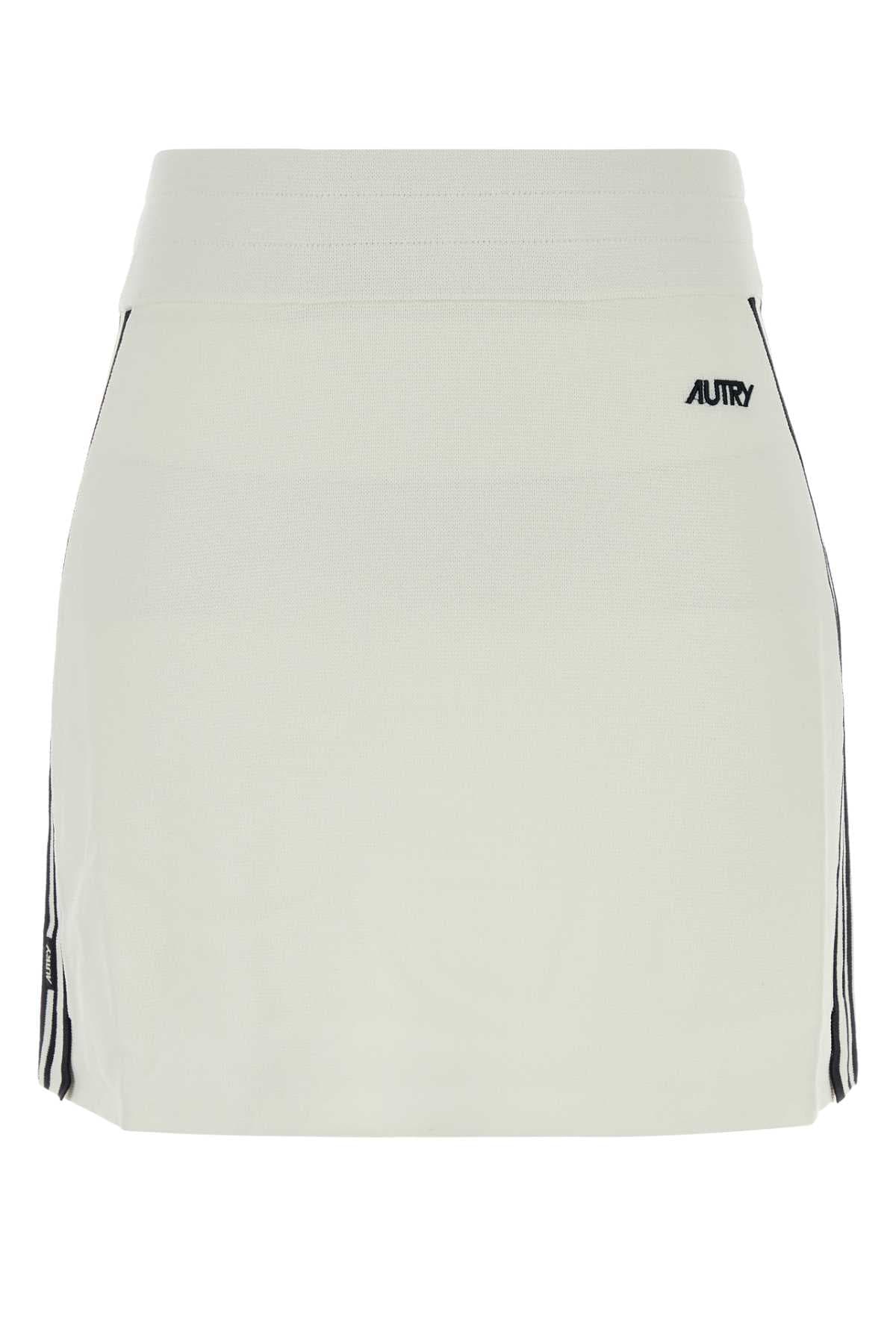 White knit mini skirt