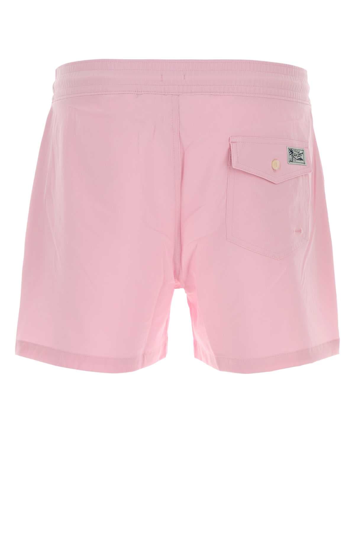 Pink stretch polyester swimming shorts - мініатюра 2