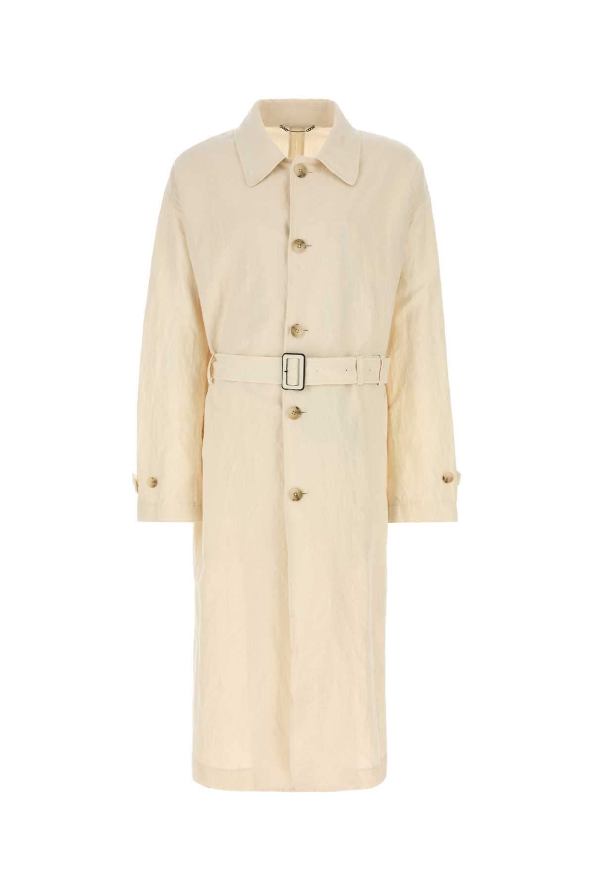 Sand cotton blend trench coat
