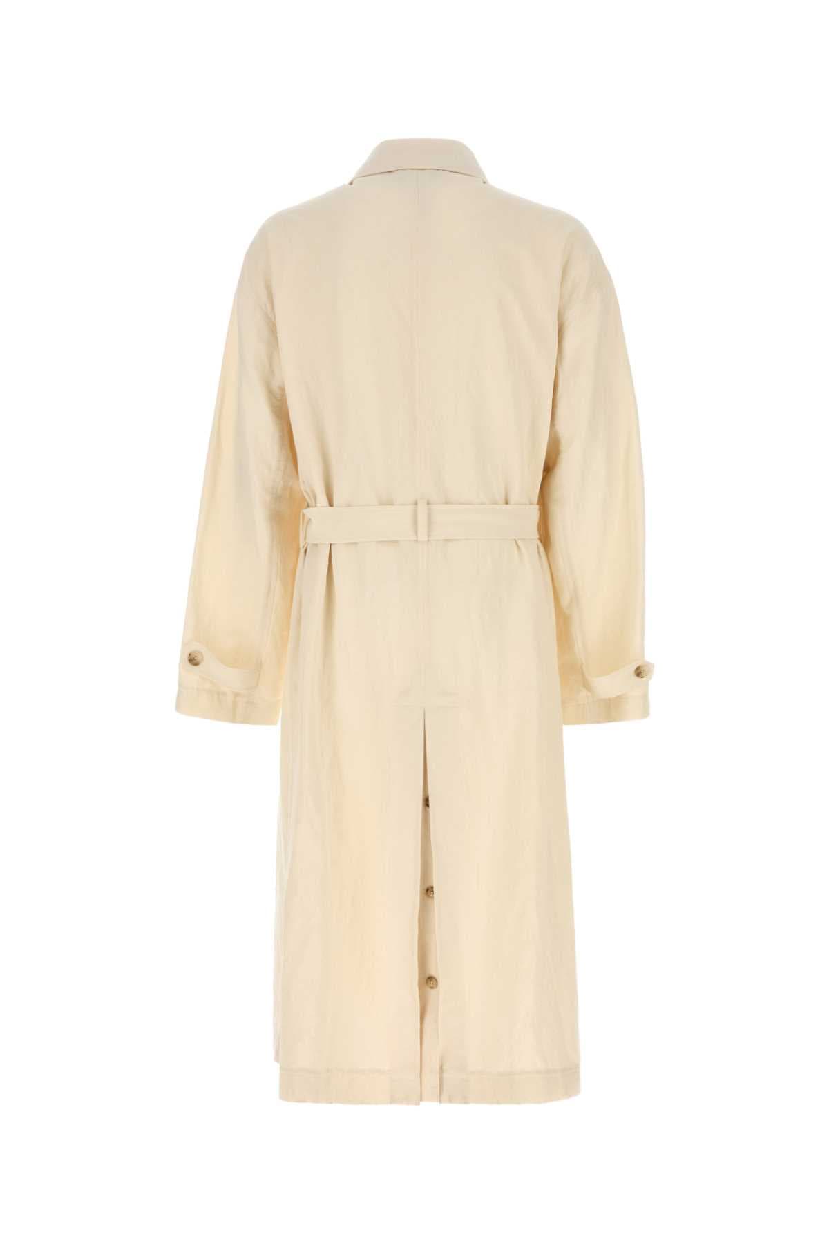 Sand cotton blend trench coat - мініатюра 2