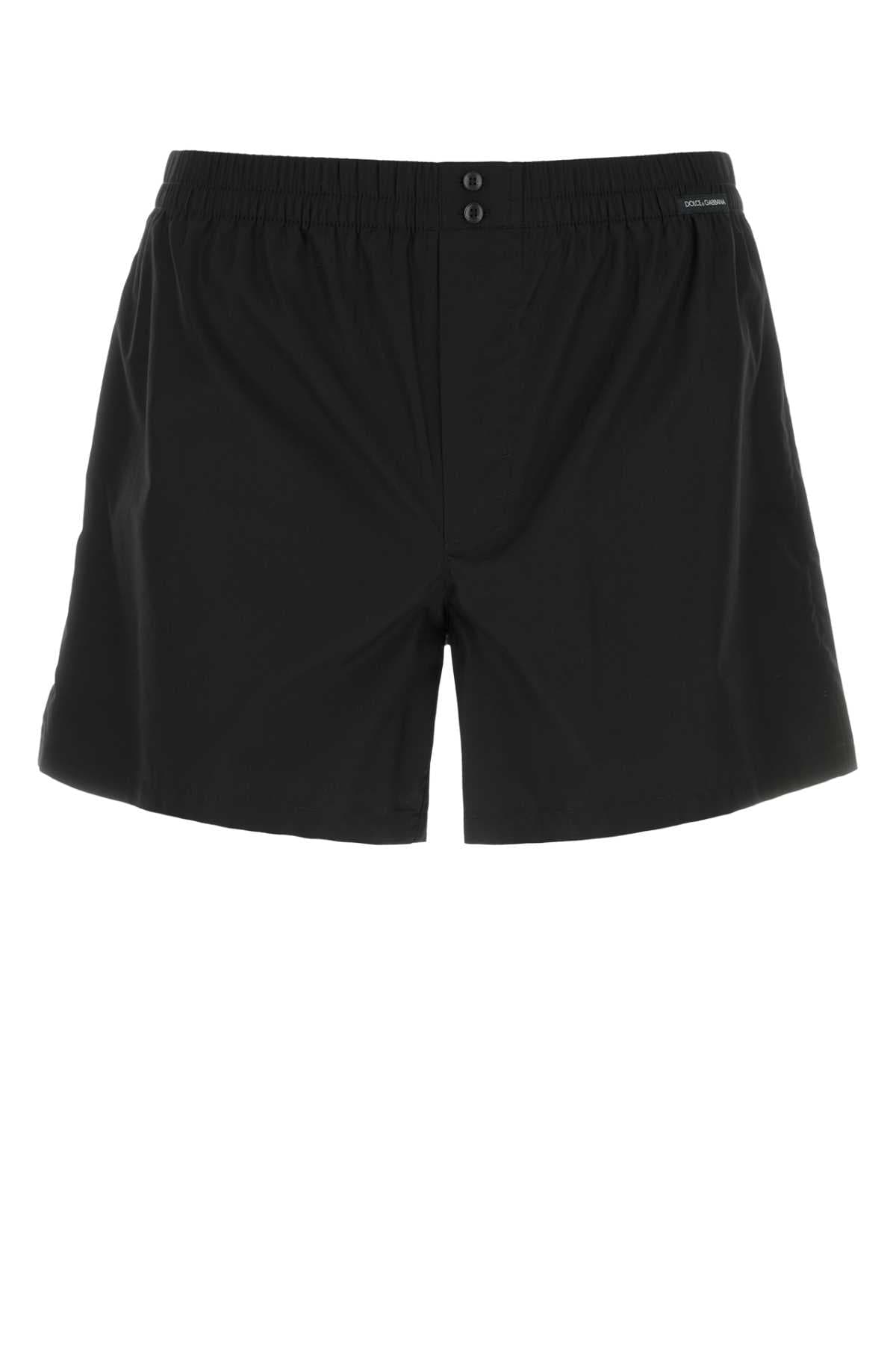 Black poplin boxer