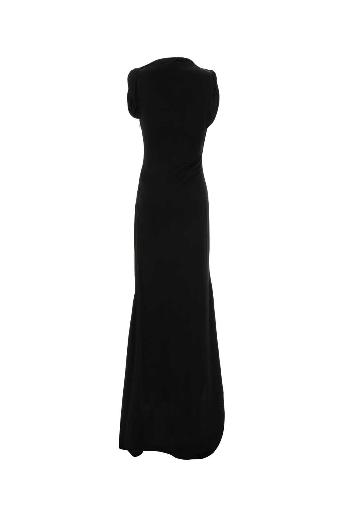 Black satin long dress - мініатюра 2