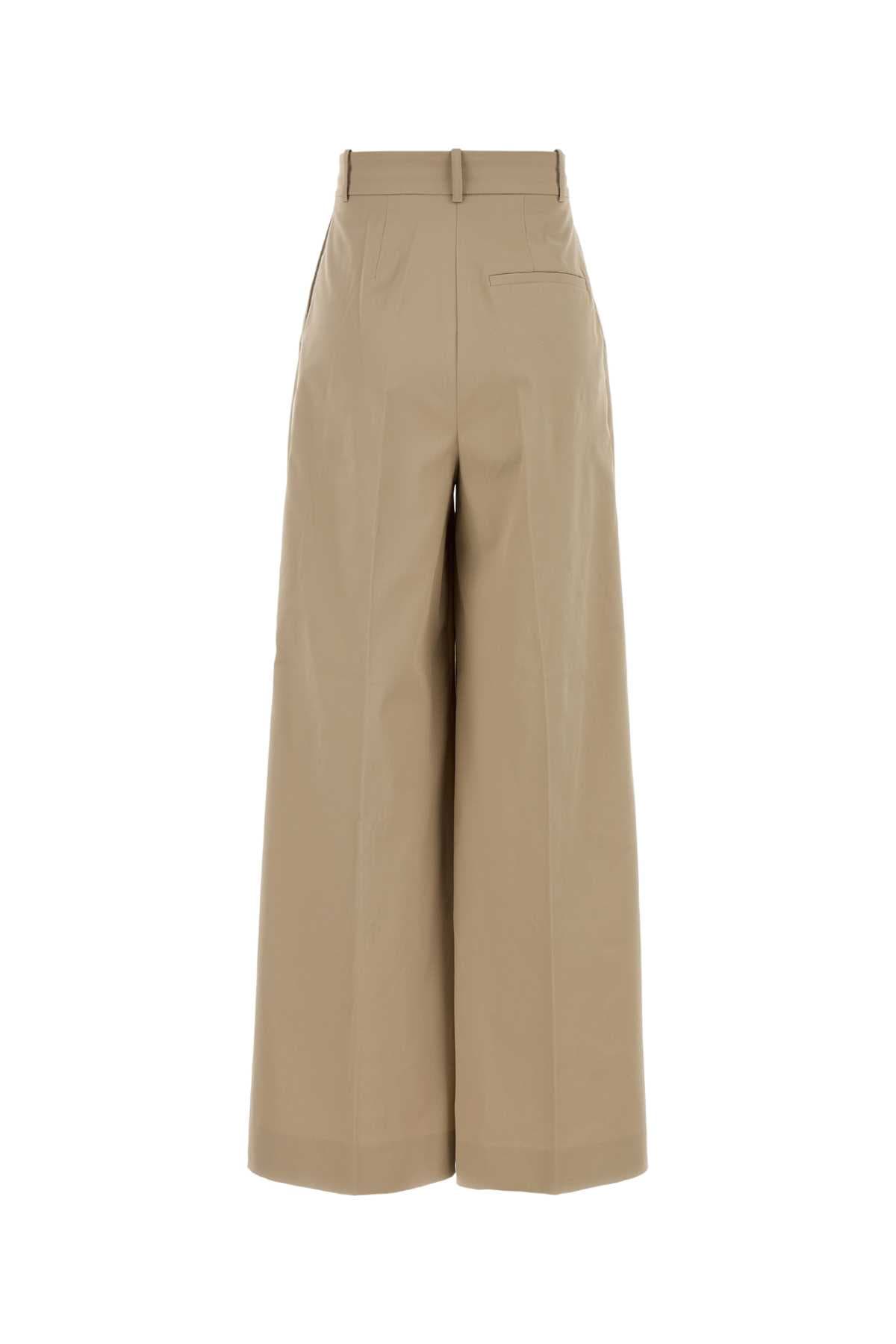Beige stretch cotton wide-leg Lout pant - мініатюра 2