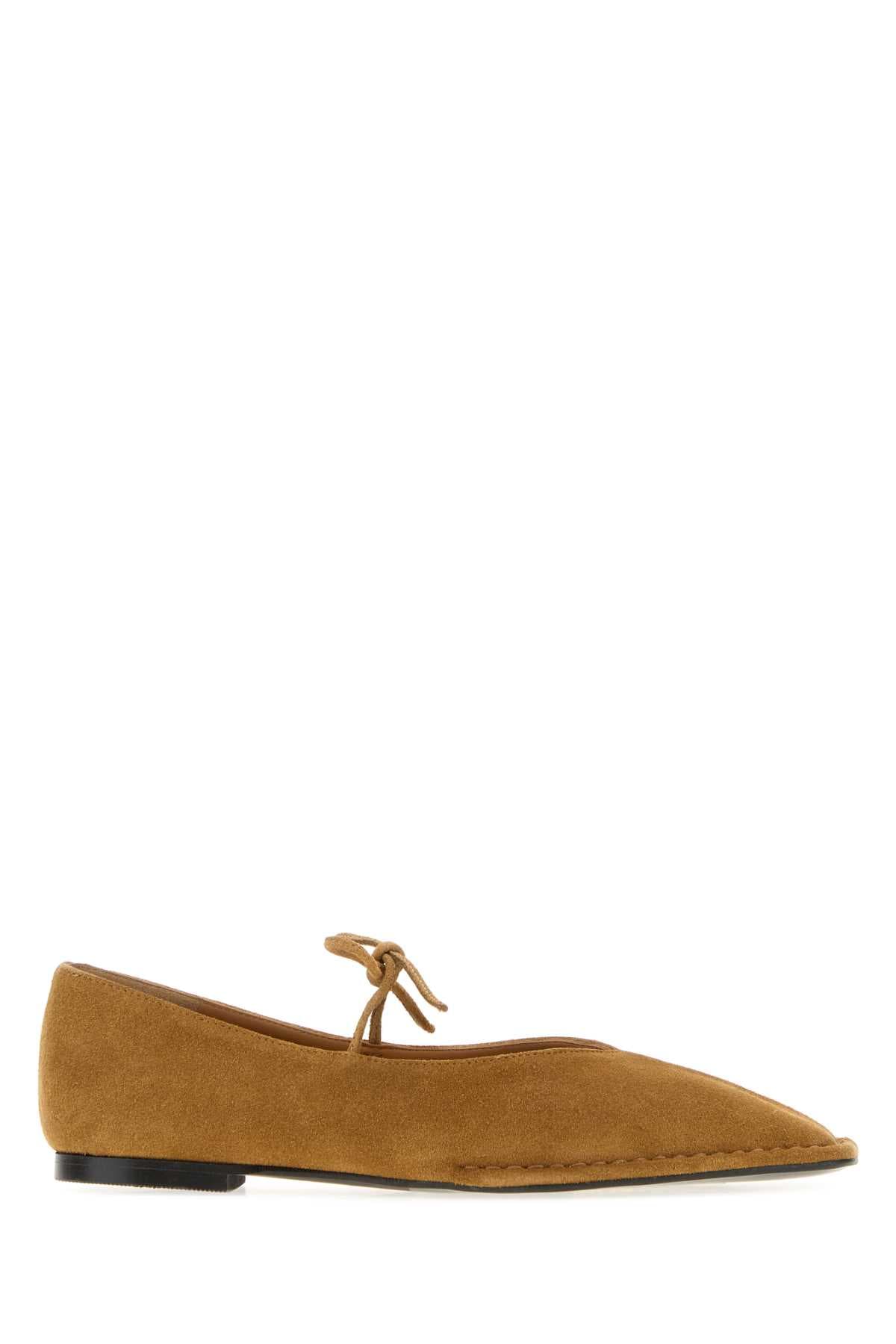 Camel suede Sway ballerinas
