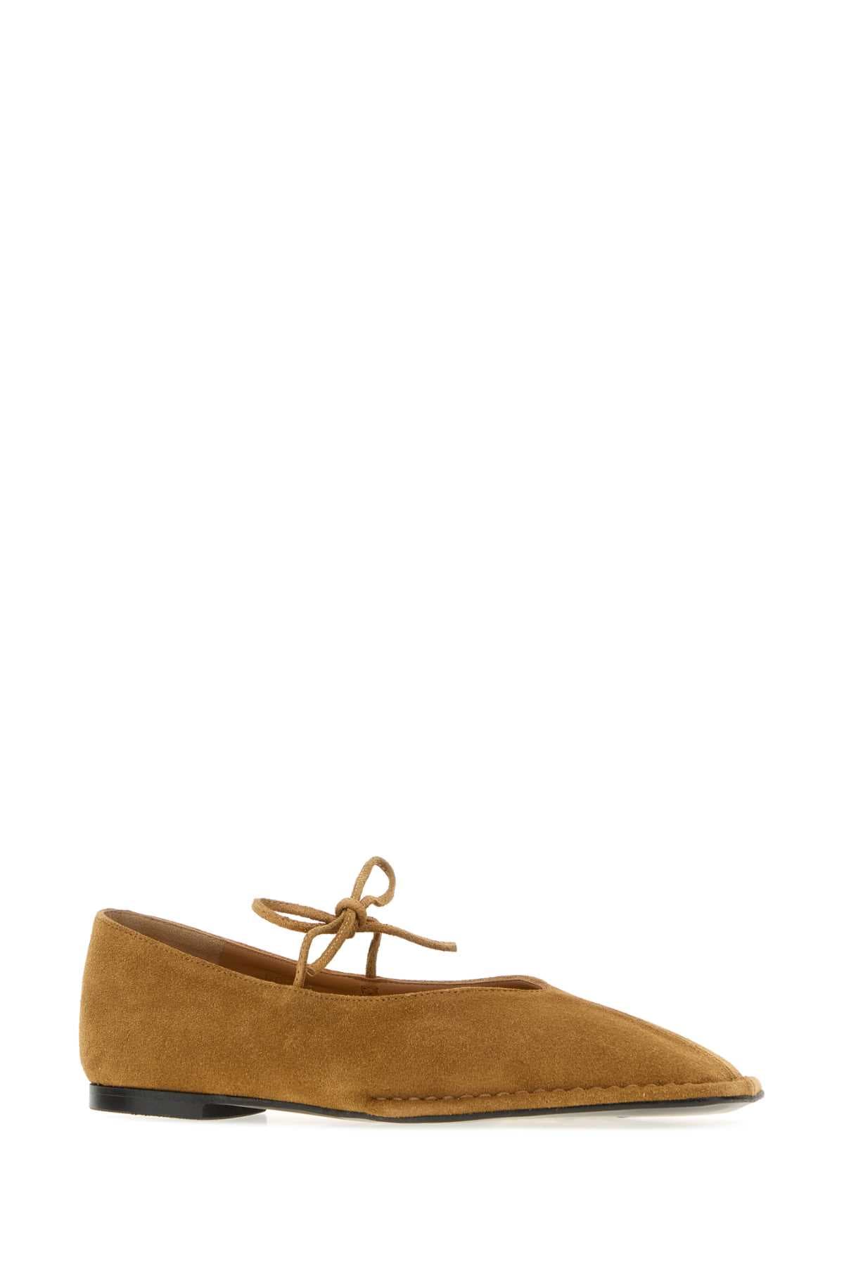 Camel suede Sway ballerinas - мініатюра 2