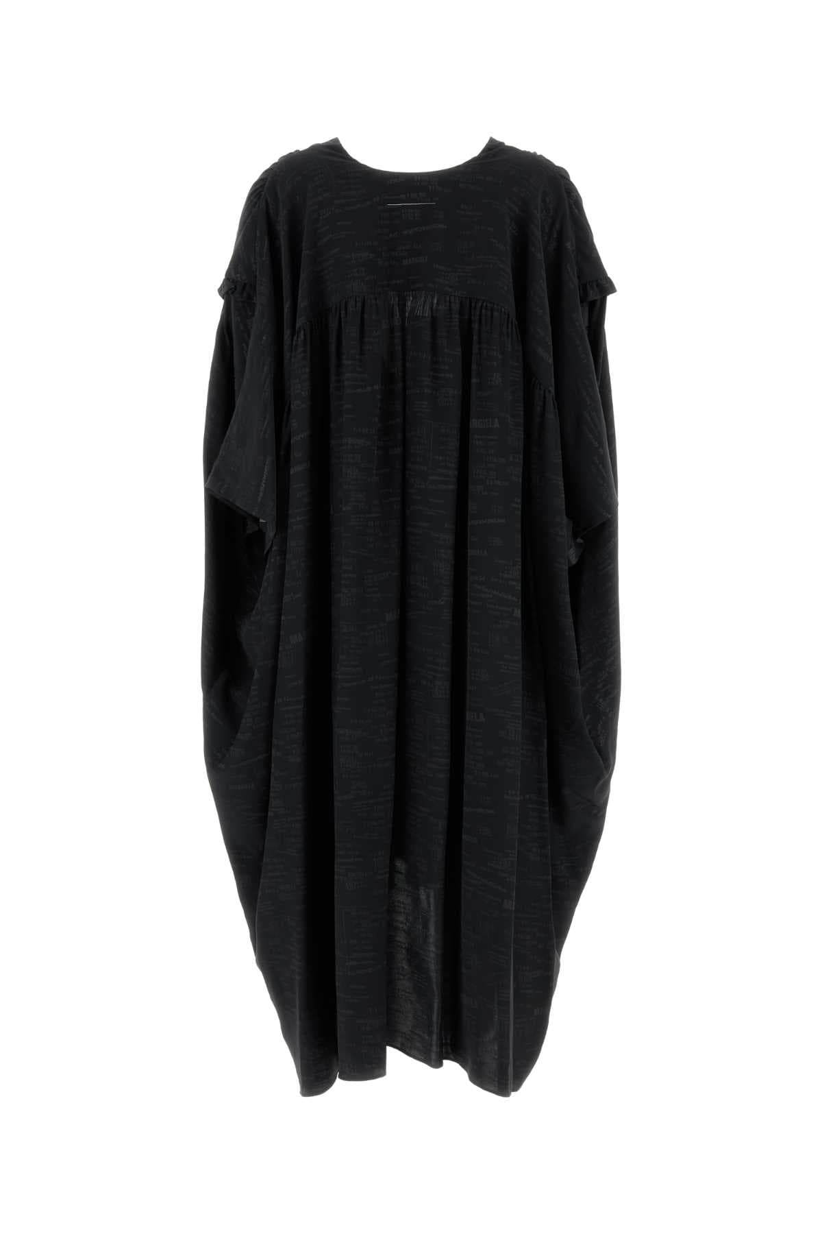 Black jersey shirt dress - мініатюра 2