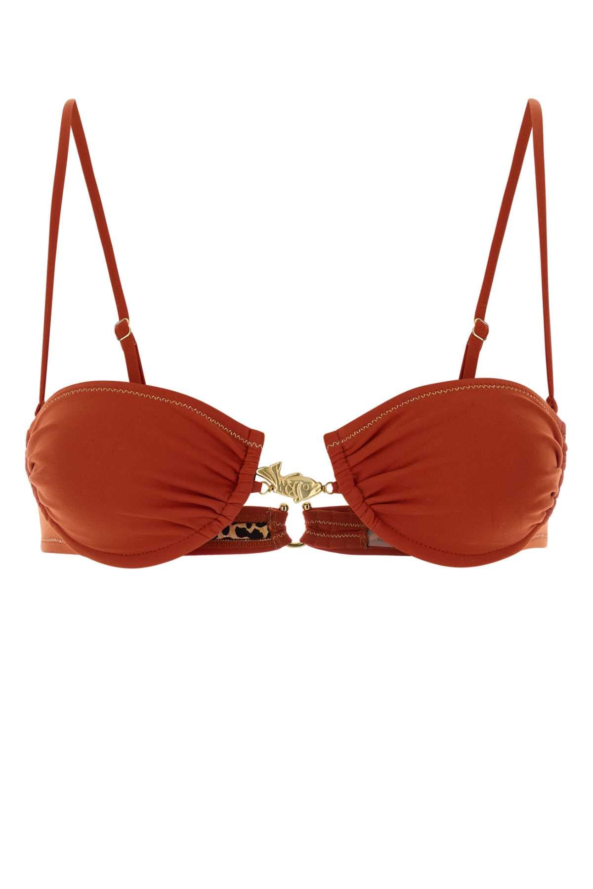 Coral stretch nylon Hammond 2.0 bikini top