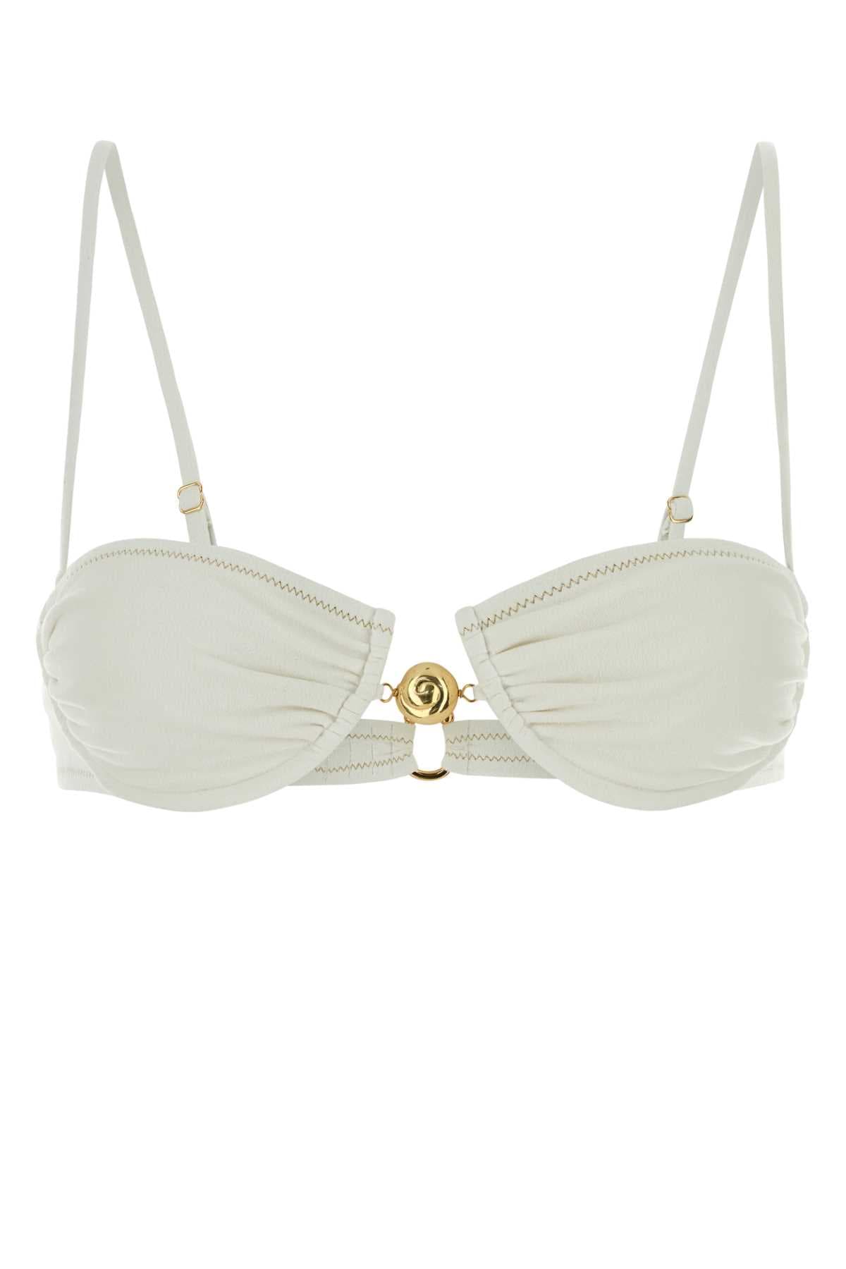 White stretch jersey Hammond 2.0 bikini top