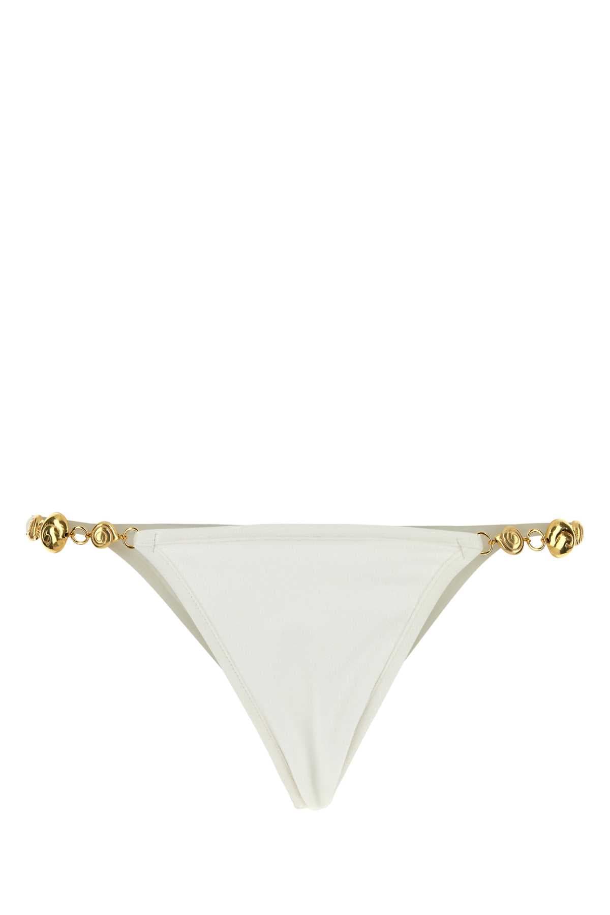White stretch jersey Splash bikini bottom