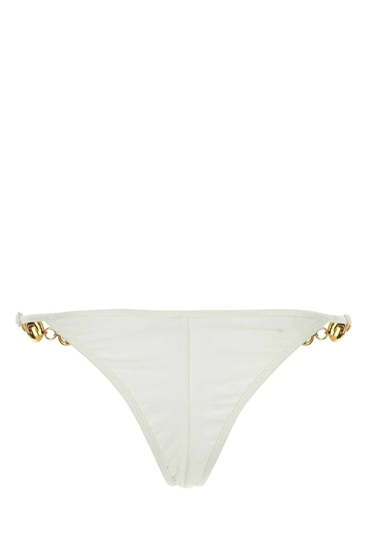 White stretch jersey Splash bikini bottom - мініатюра 2