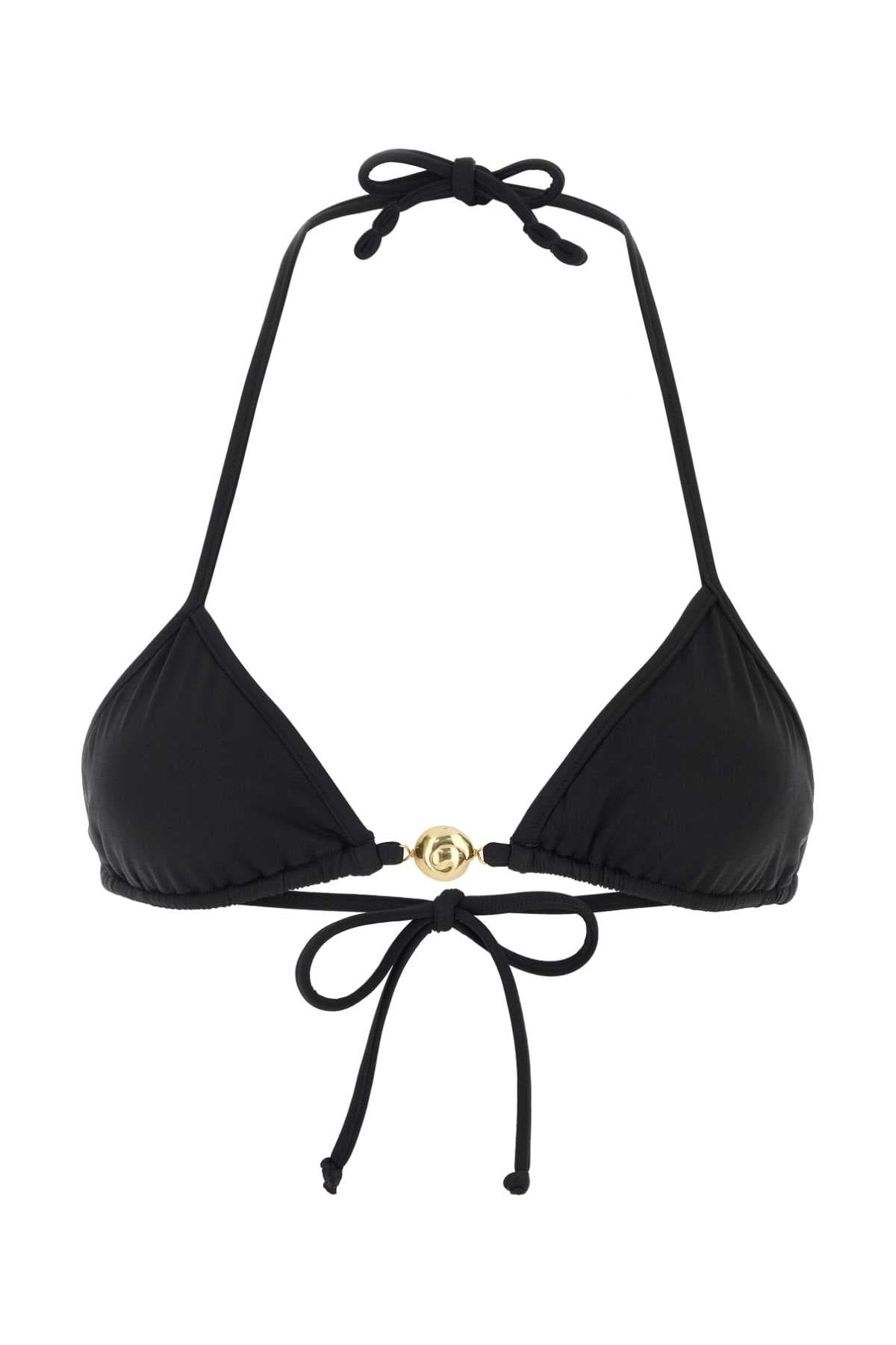 Black stretch nylon Splash bikini top