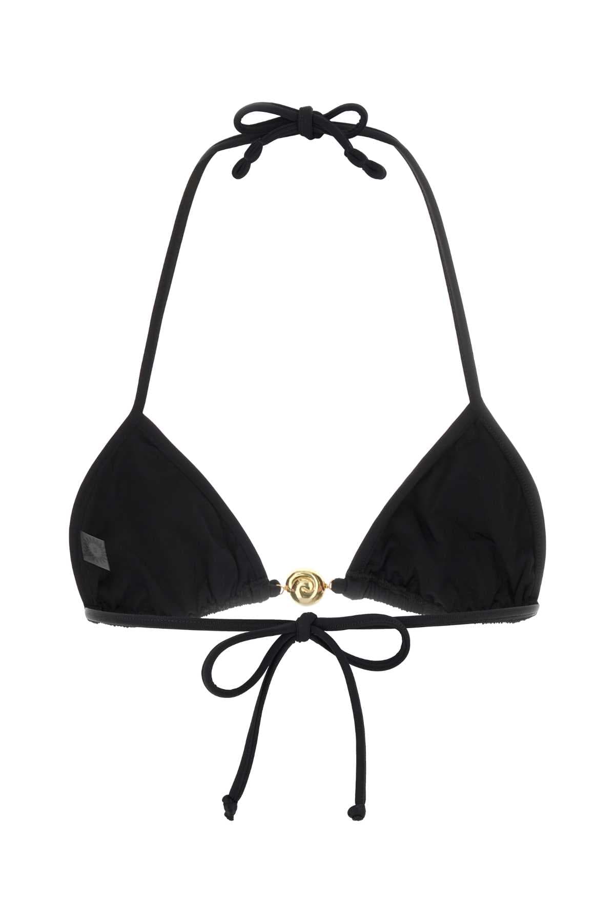 Black stretch nylon Splash bikini top - мініатюра 2