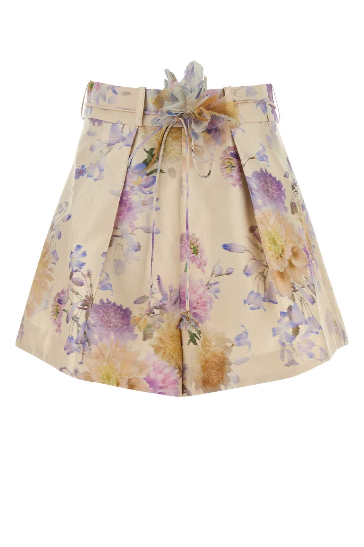 Printed satin Luna shorts