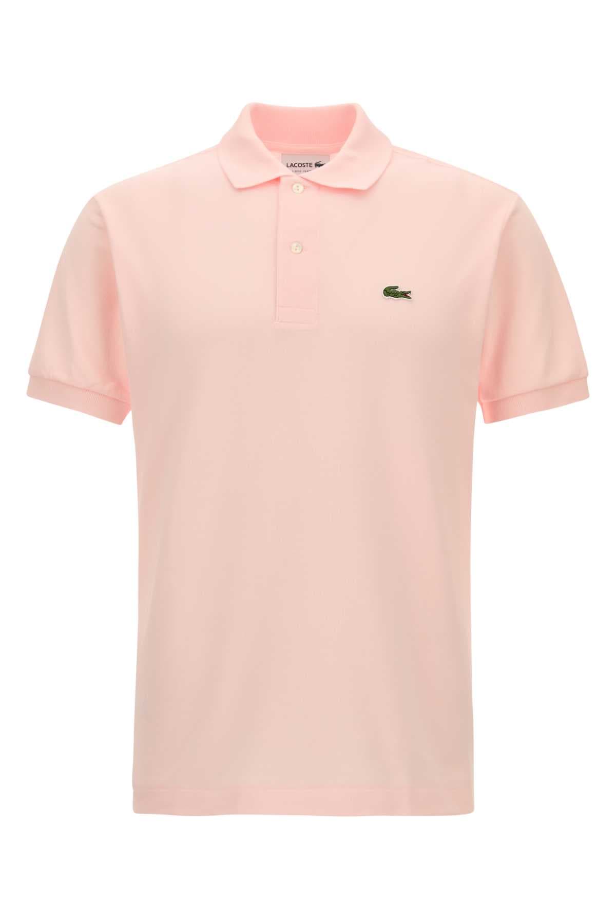 Pastel pink piquet polo shirt
