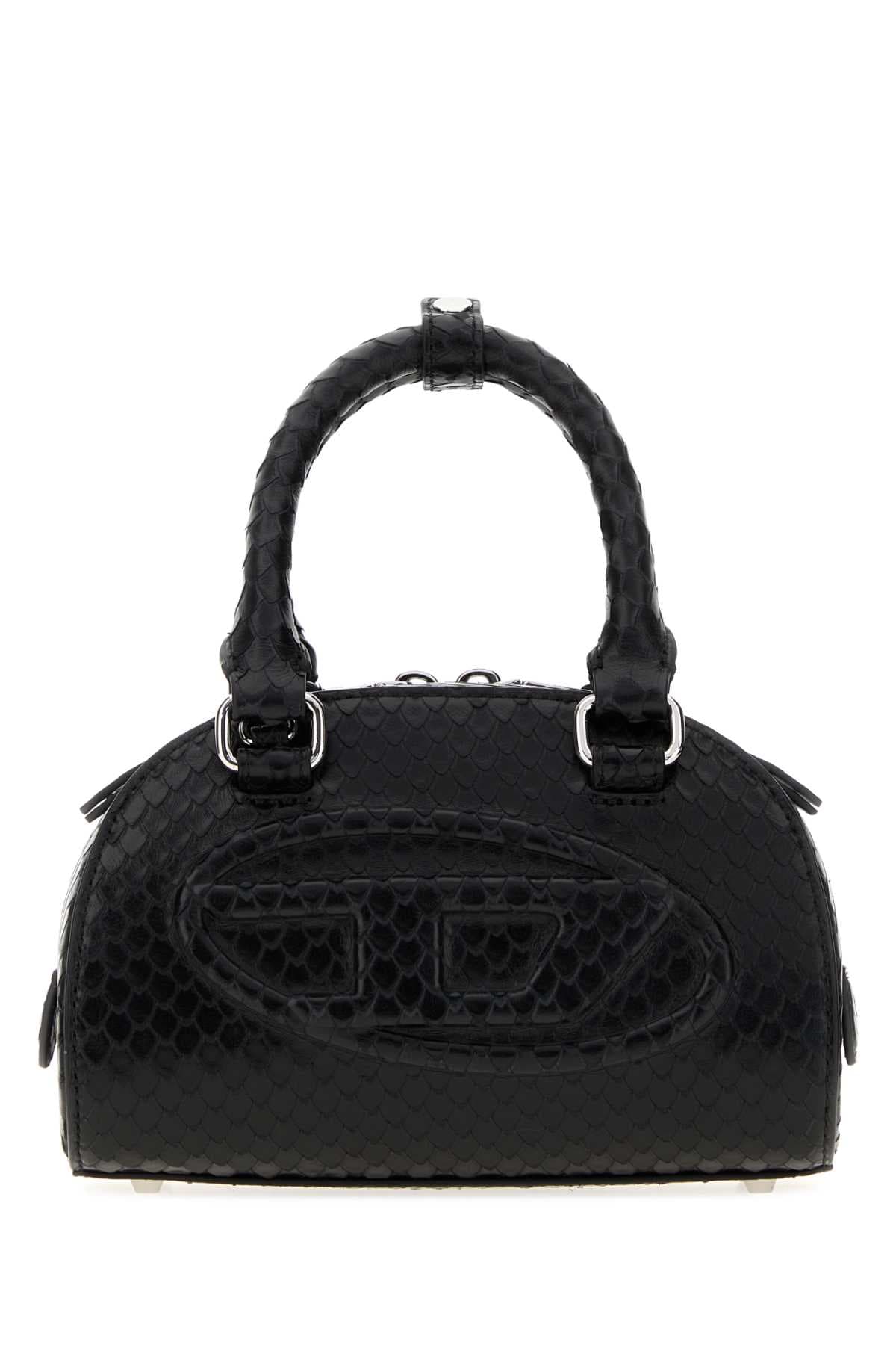 Black leather 1DR Dome handbag