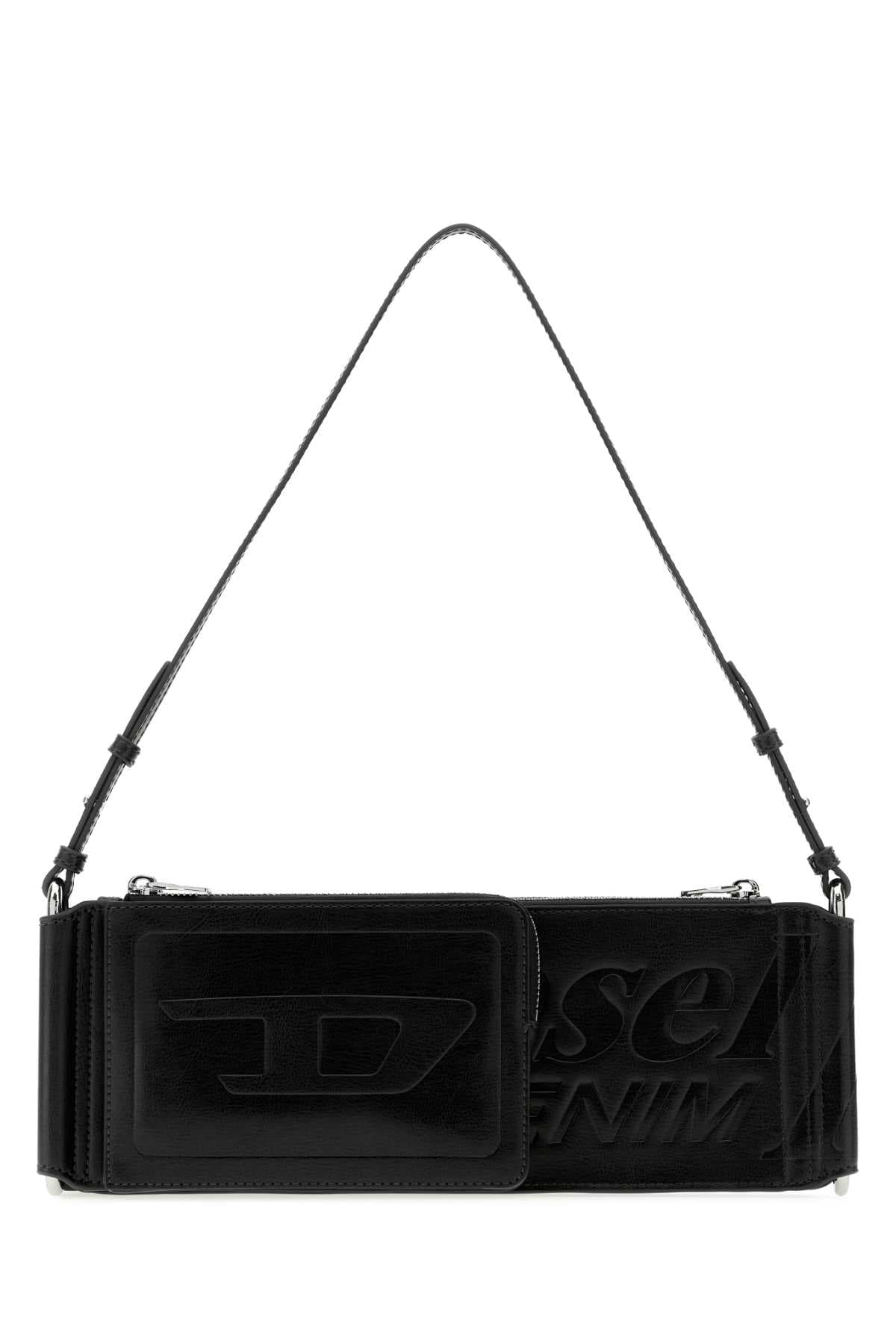 Black synthetic leather Flag-D shoulder bag
