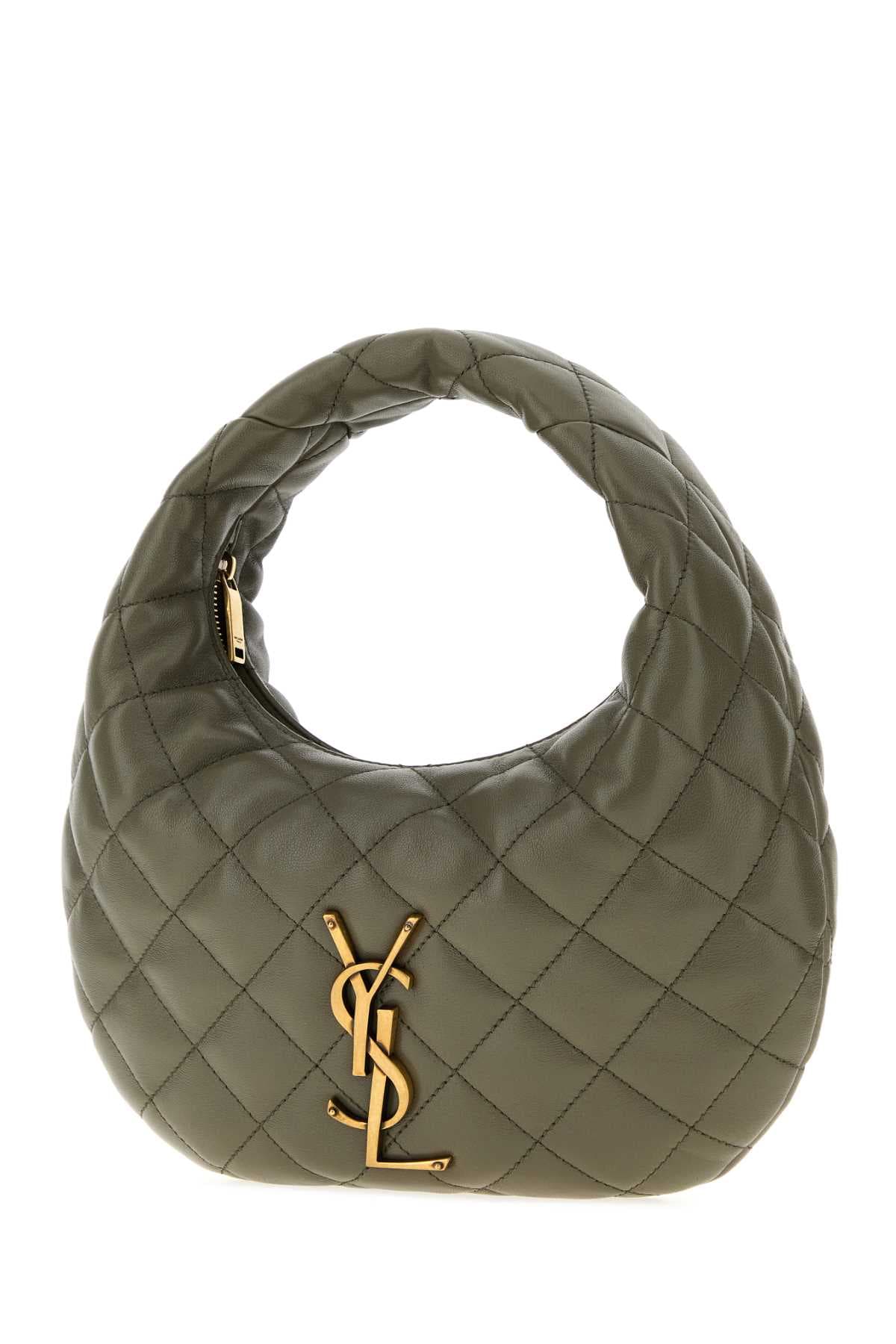 Army green nappa leather Icarino shoulder bag - мініатюра 2