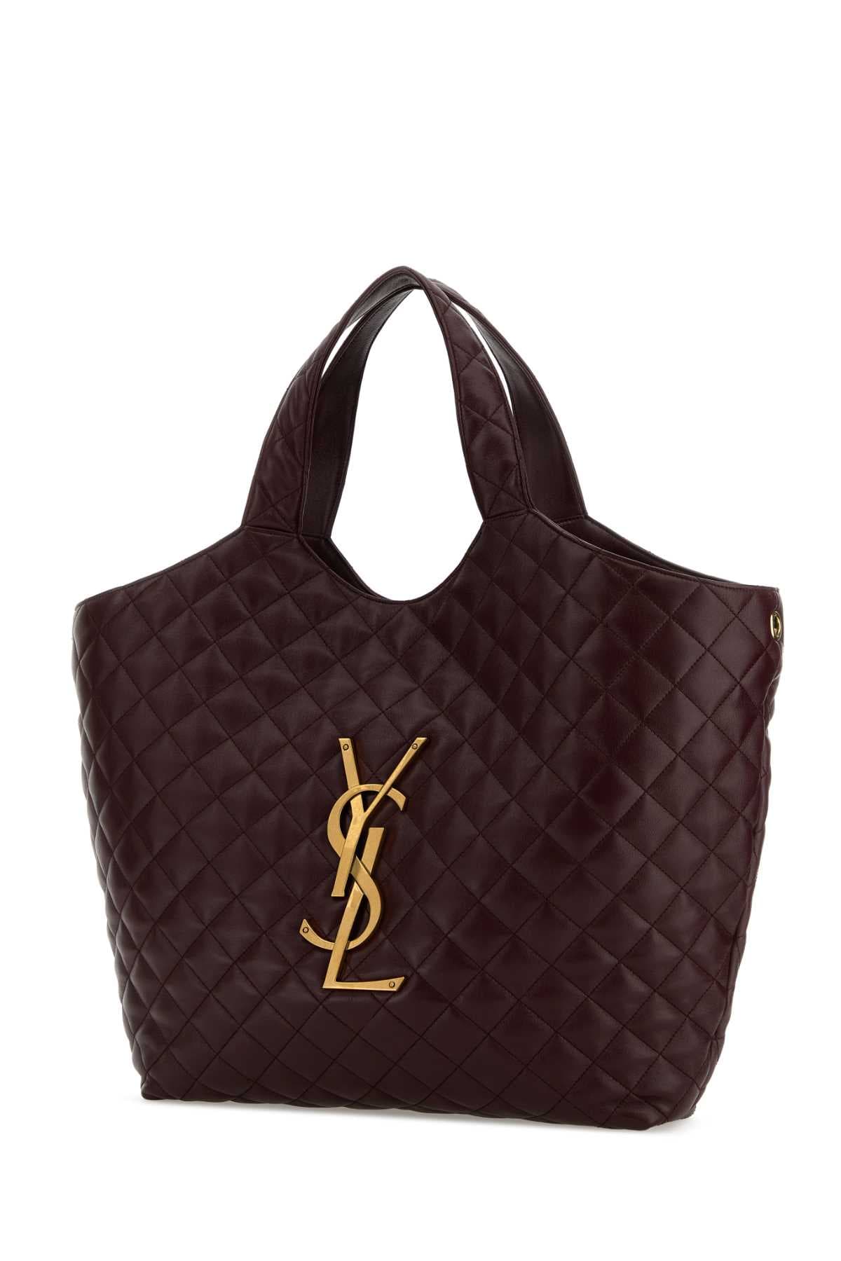Aubergine nappa leather Icare shopping bag - мініатюра 2