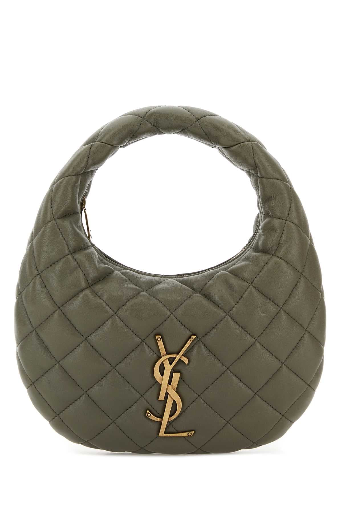 Army green nappa leather Icarino shoulder bag - мініатюра 3