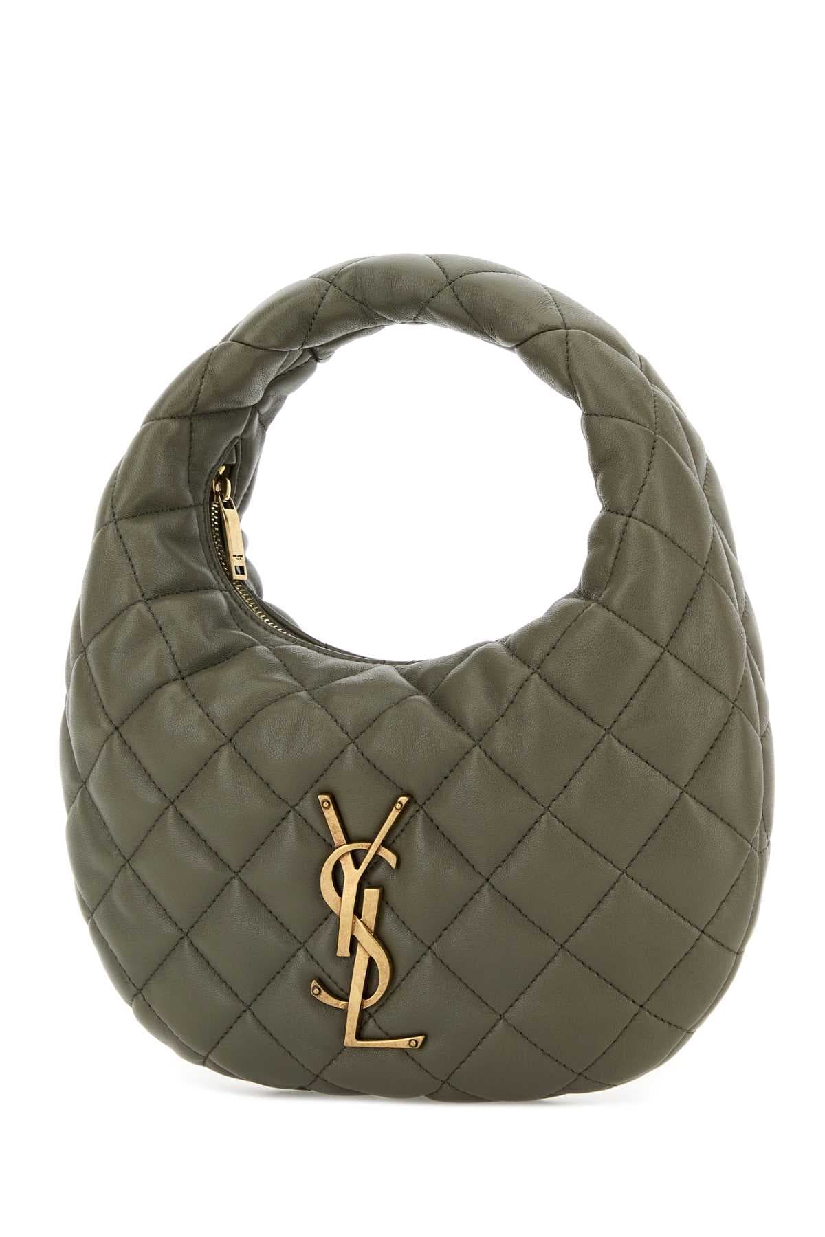 Army green nappa leather Icarino shoulder bag - мініатюра 4