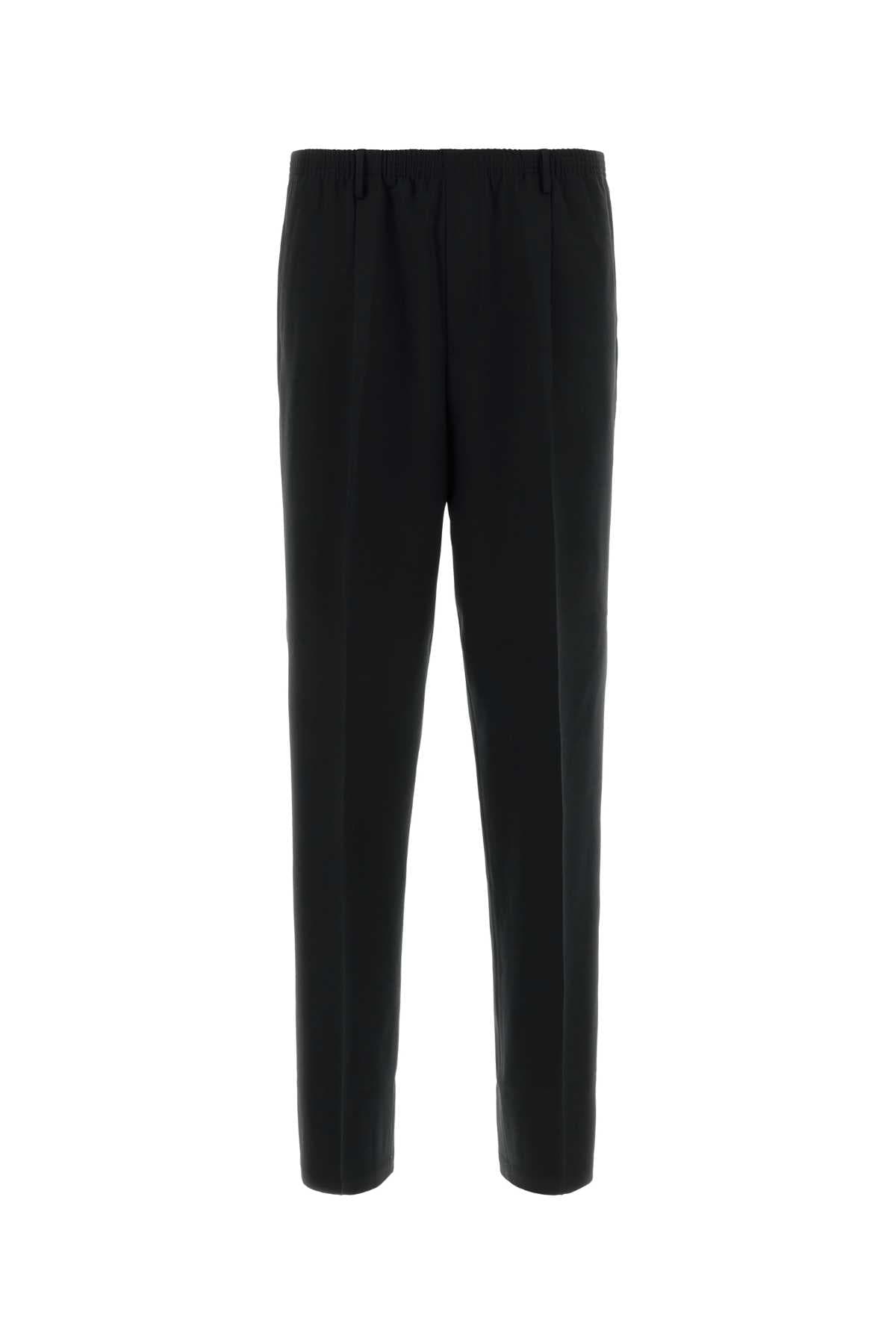 Black stretch jersey wide-leg Ezio pant