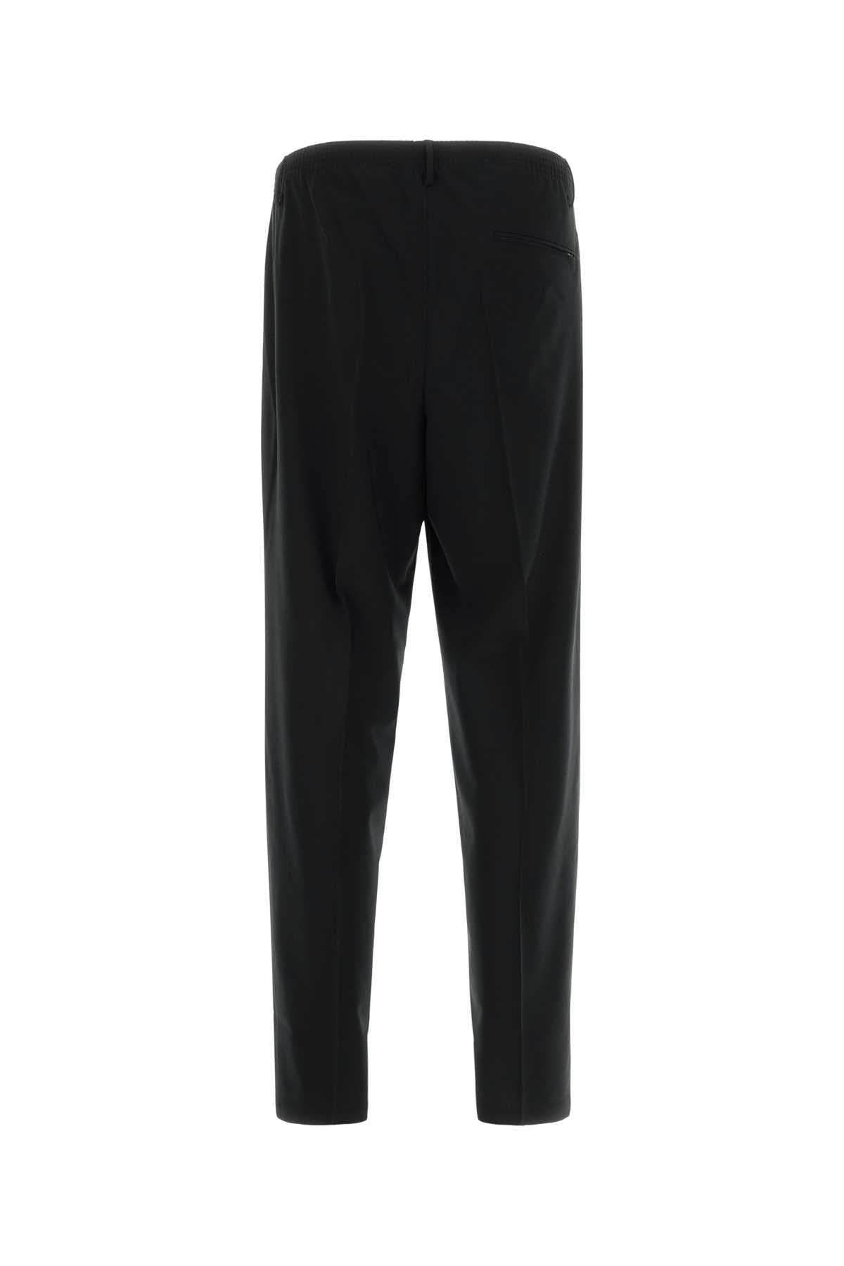 Black stretch jersey wide-leg Ezio pant - мініатюра 2