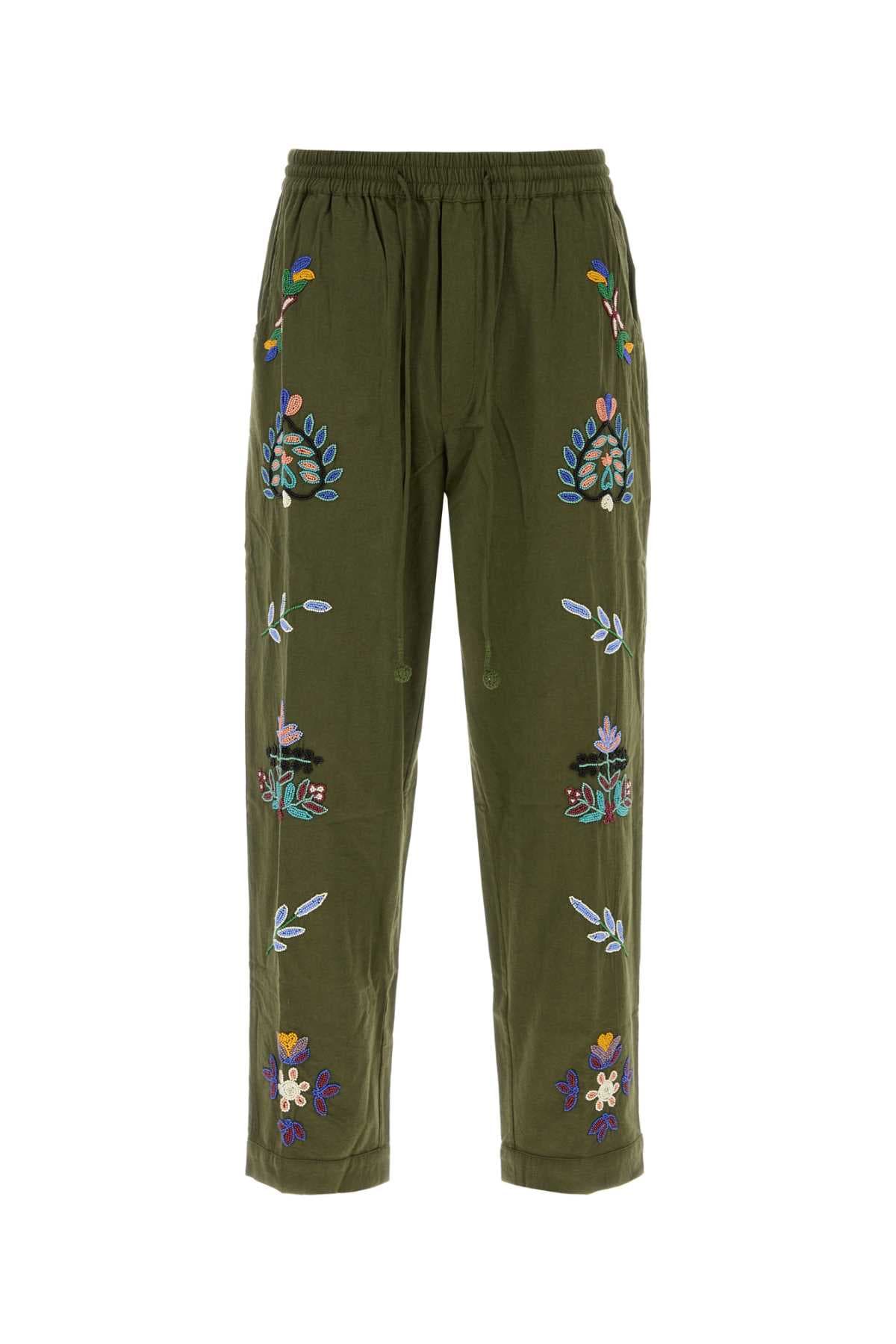 Olive green cotton Neon pant