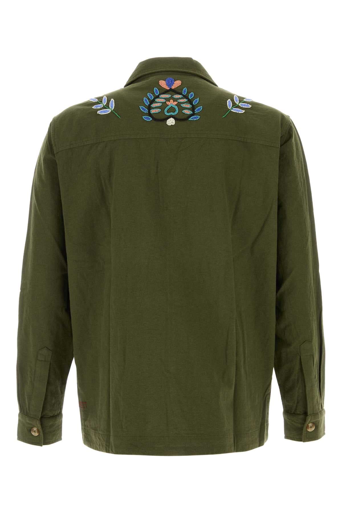 Olive green cotton Neon blazer - мініатюра 2